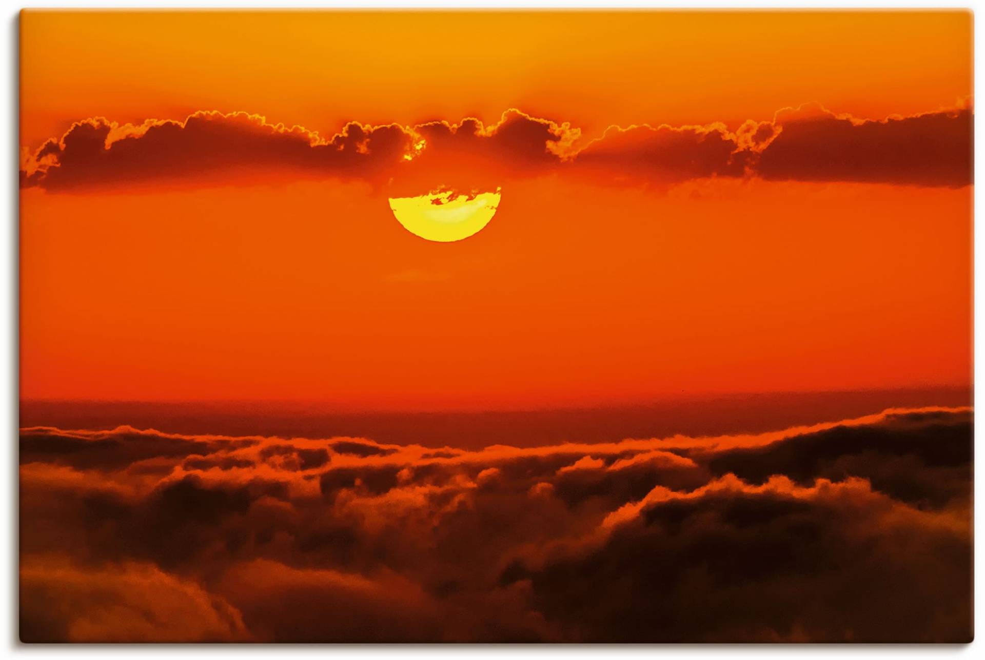 Artland Wandbild »Sonnenuntergang in den Bergen«, (1 Stück), in vielen Grössen & Produktarten - Alubild / Outdoorbild für den Aussenbereich, Leinwandbild, Poster, Wandaufkleber / Wandtattoo auch für Badezimmer geeignet von Artland