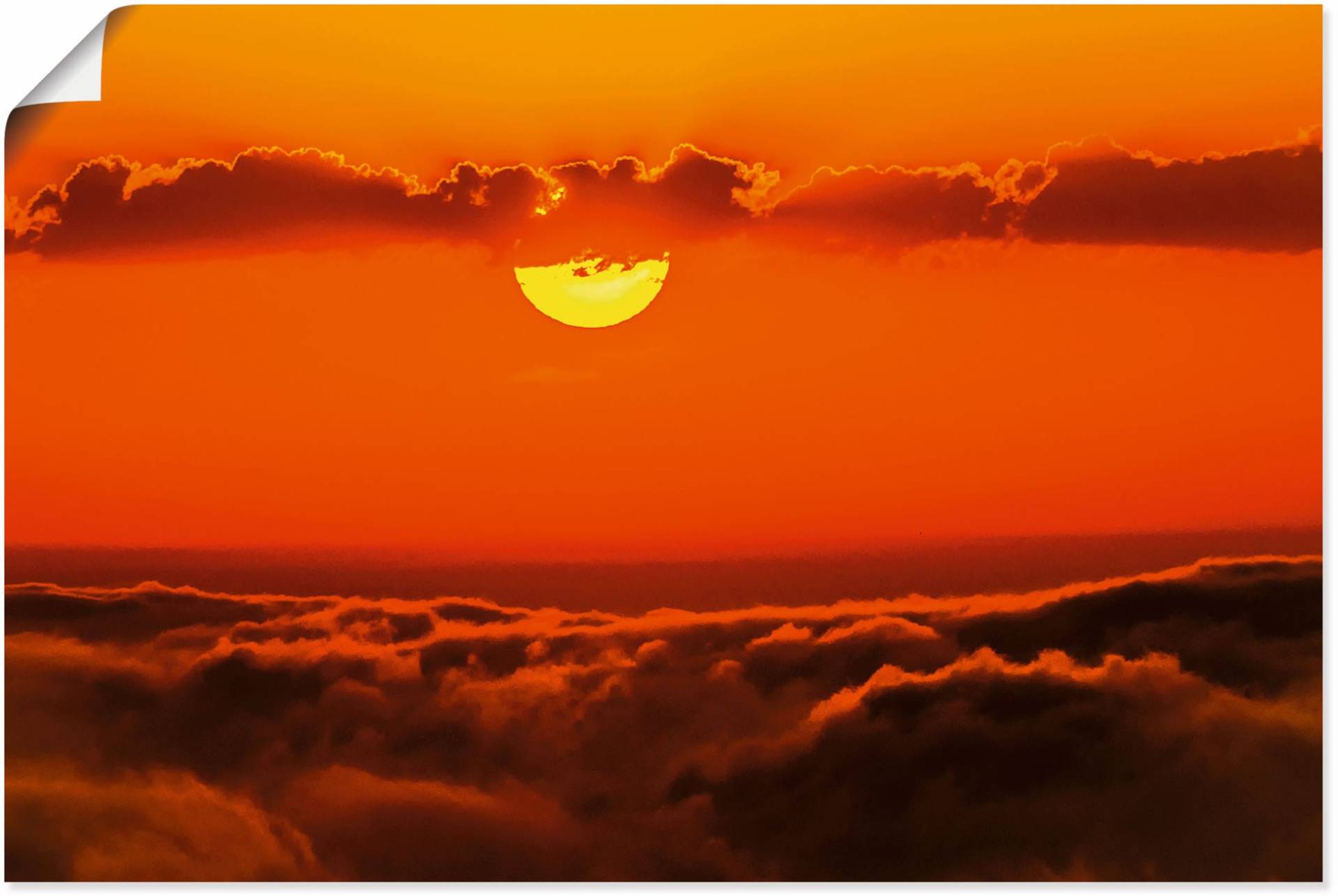 Artland Wandbild »Sonnenuntergang in den Bergen«, (1 Stück), in vielen Grössen & Produktarten - Alubild / Outdoorbild für den Aussenbereich, Leinwandbild, Poster, Wandaufkleber / Wandtattoo auch für Badezimmer geeignet von Artland