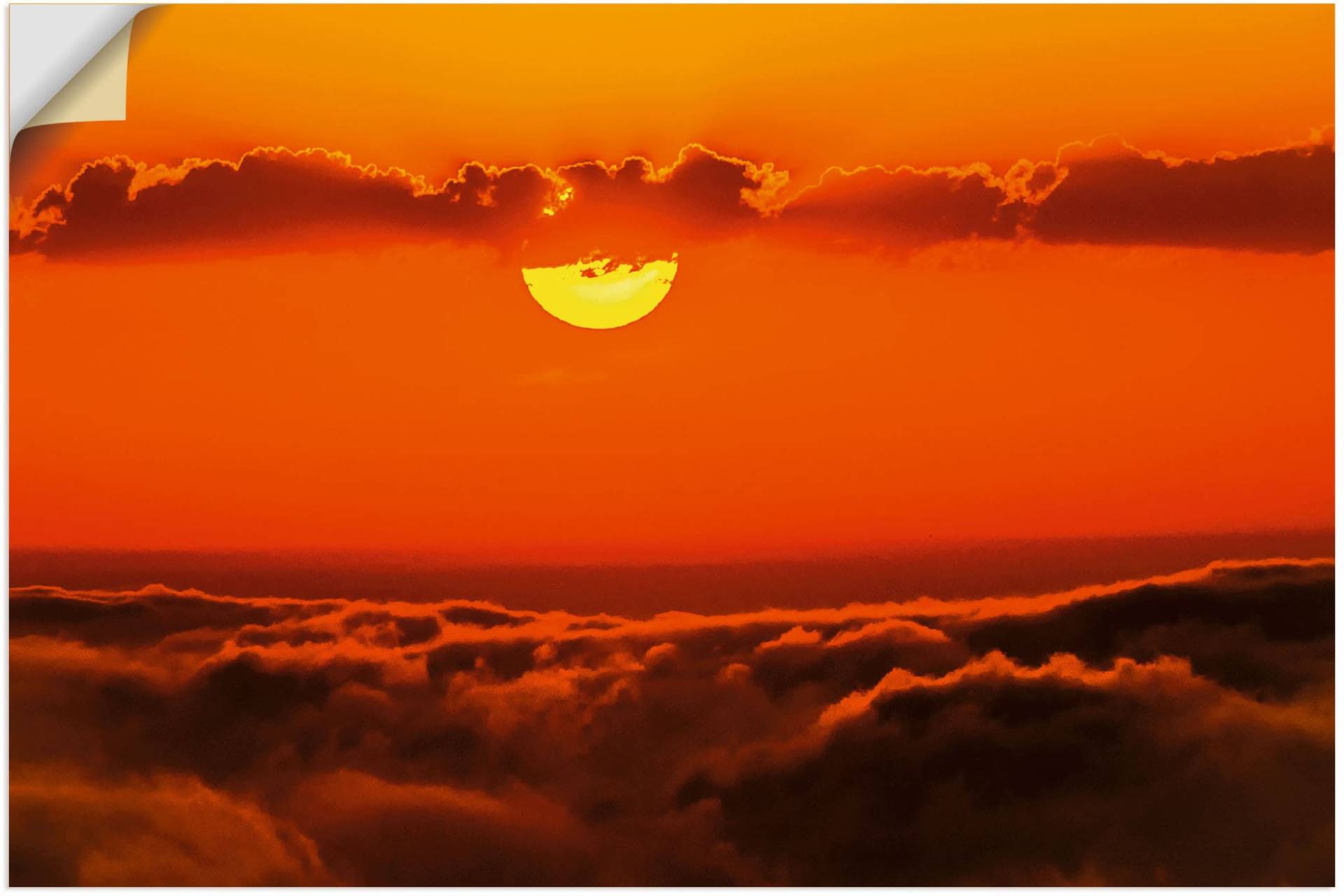 Artland Wandbild »Sonnenuntergang in den Bergen«, (1 Stück), in vielen Grössen & Produktarten - Alubild / Outdoorbild für den Aussenbereich, Leinwandbild, Poster, Wandaufkleber / Wandtattoo auch für Badezimmer geeignet von Artland