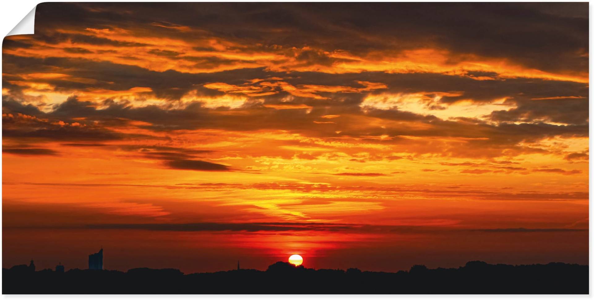 Artland Wandbild »Sonnenuntergang über Leipzig«, Bilder vom Sonnenuntergang & -aufgang, (1 St.), in vielen Grössen & Produktarten, Alubild, Leinwandbild, Poster, Wandaufkleber von Artland