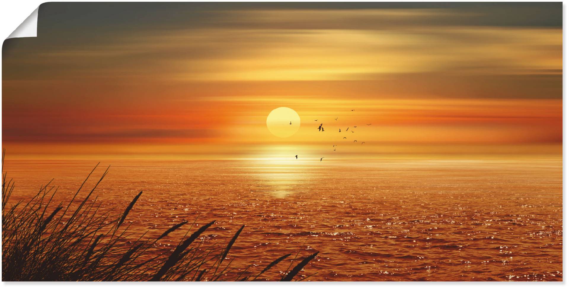 Artland Wandbild »Sonnenuntergang über dem Meer«, Sonnenaufgang & -untergang, (1 St.) von Artland
