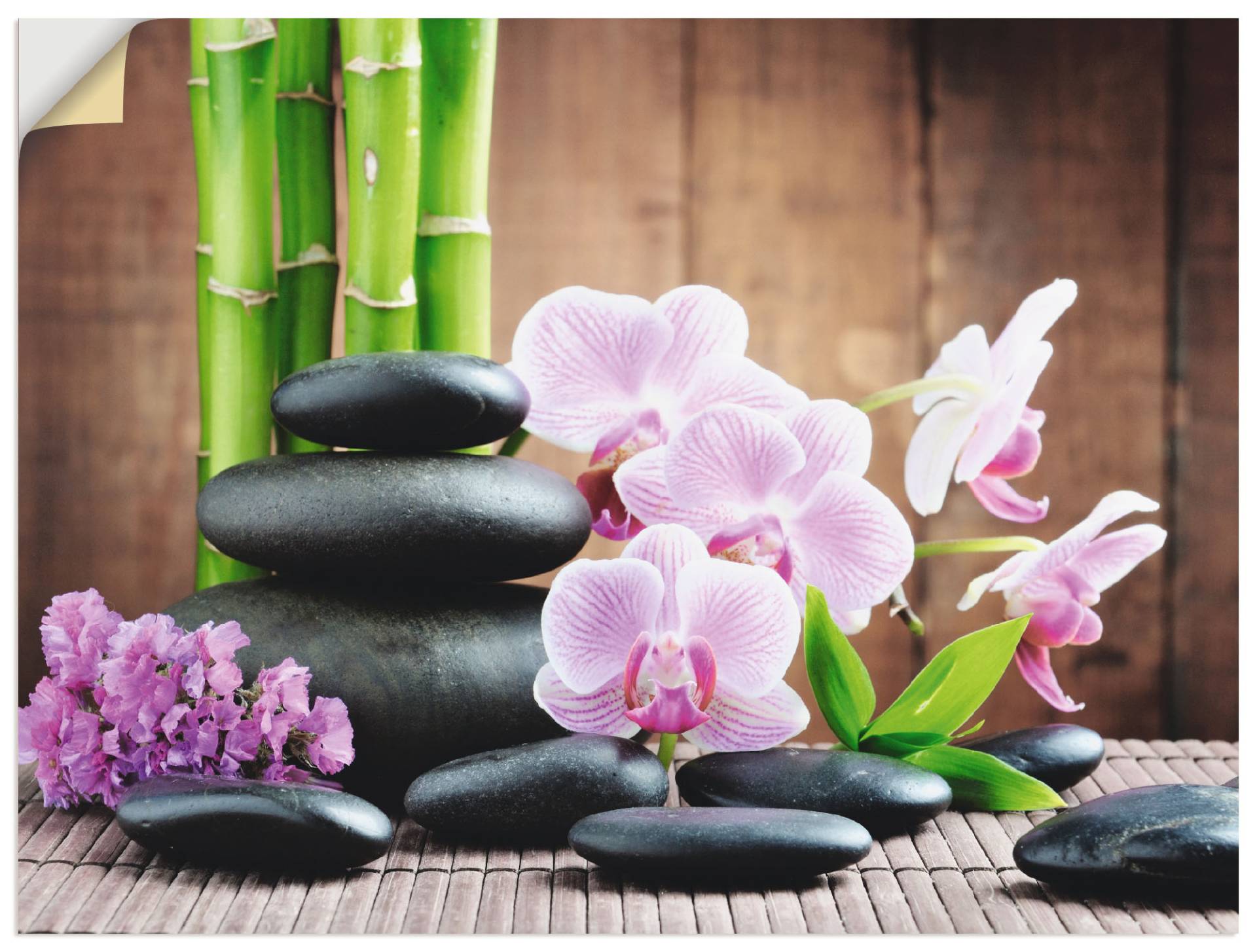 Artland Wandbild »Spa Konzept Zen Steinen Orchideen«, Zen, (1 St.) von Artland