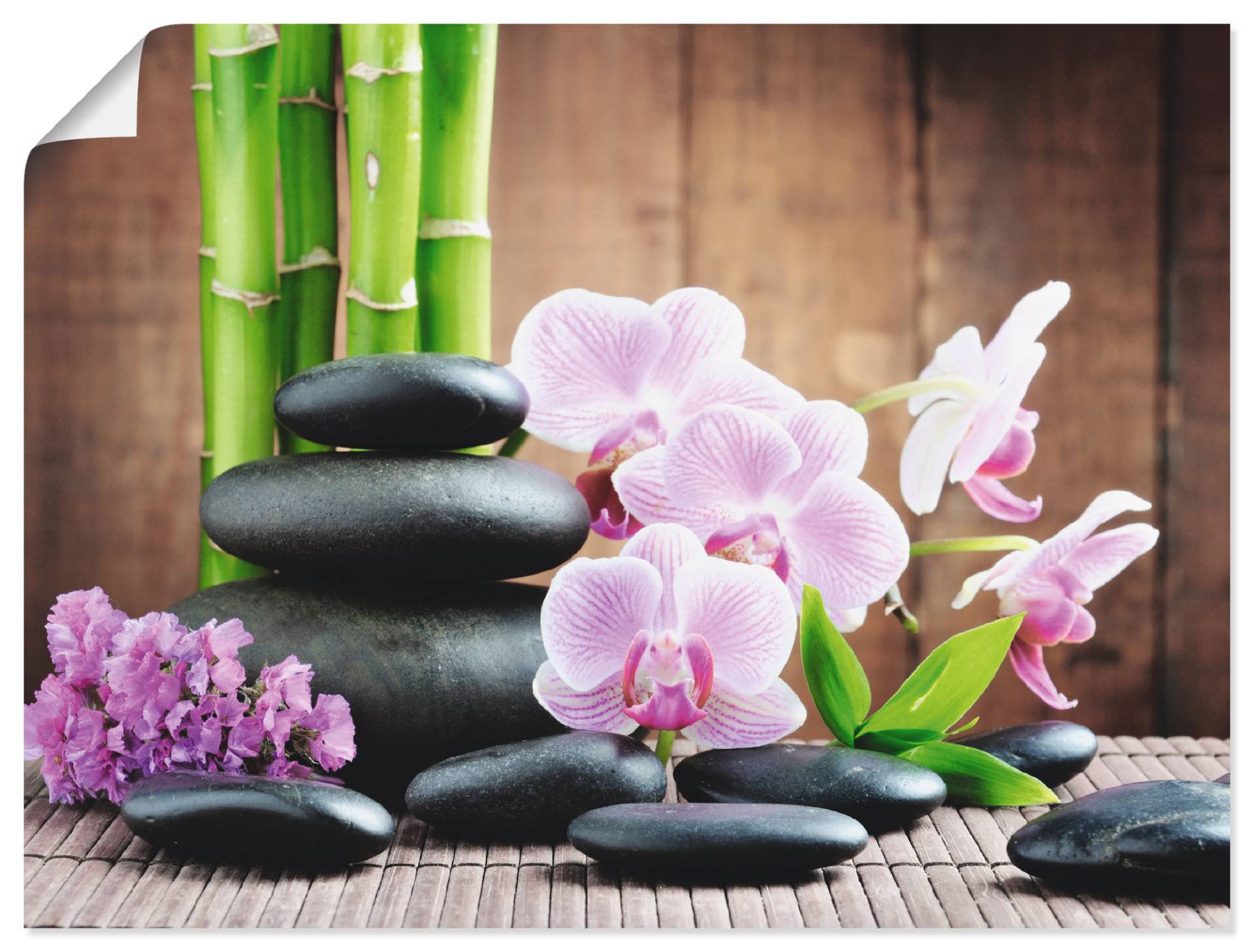 Artland Wandbild »Spa Konzept Zen Steinen Orchideen«, Zen, (1 St.) von Artland