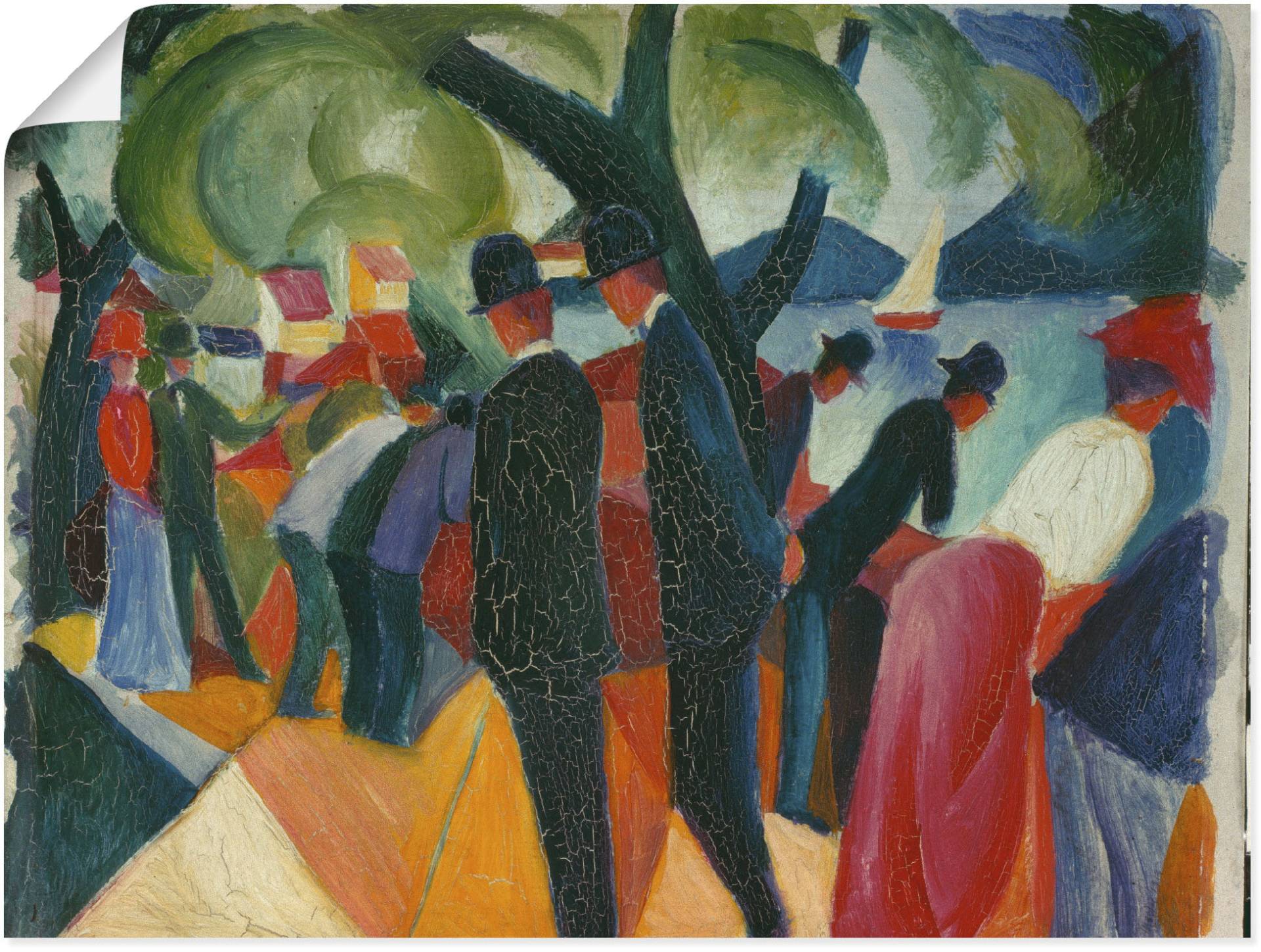 Artland Wandbild »Spaziergang auf der Brücke. 1913«, Gruppen & Familien, (1 St.), als Leinwandbild, Poster in verschied. Grössen von Artland