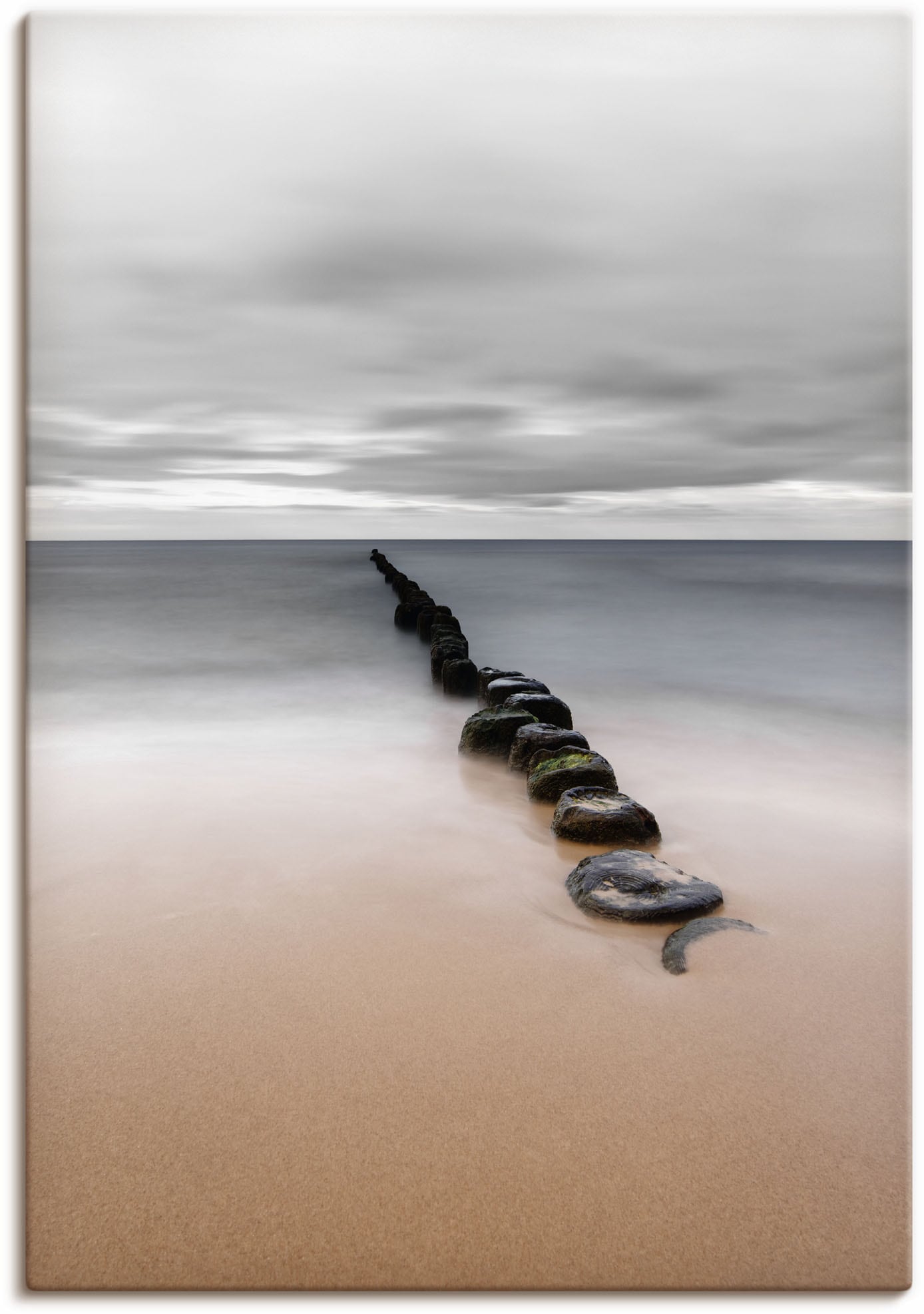 Artland Wandbild »Stille Küste Buhnenreihe am Ostseestrand«, Strandbilder, (1 St.) von Artland