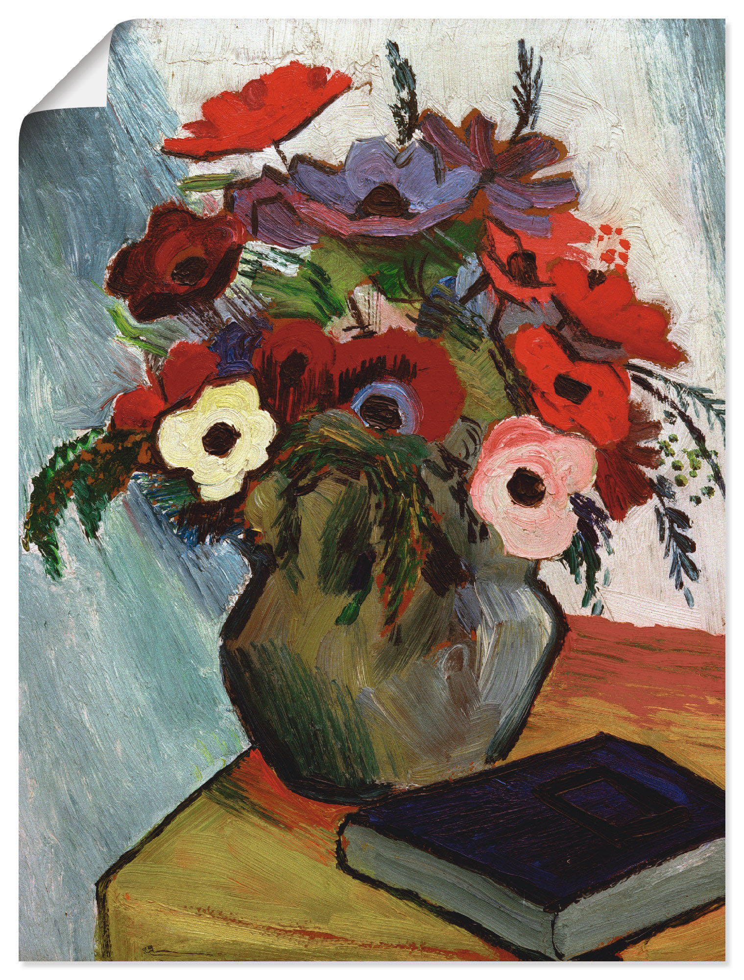 Artland Wandbild »Stilleben mit Anemonen und blauem Buch«, Arrangements, (1 St.) von Artland