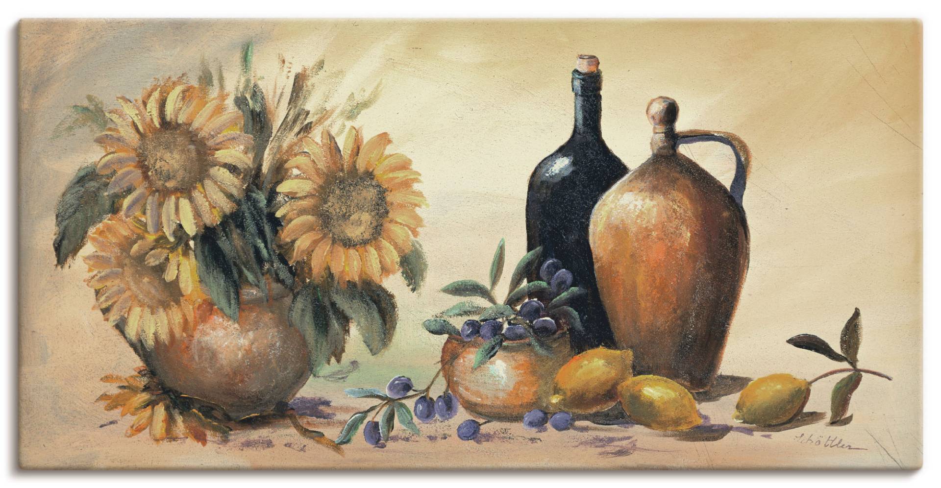 Artland Wandbild »Stillleben mit Sonnenblumen«, Vasen & Töpfe, (1 St.) von Artland