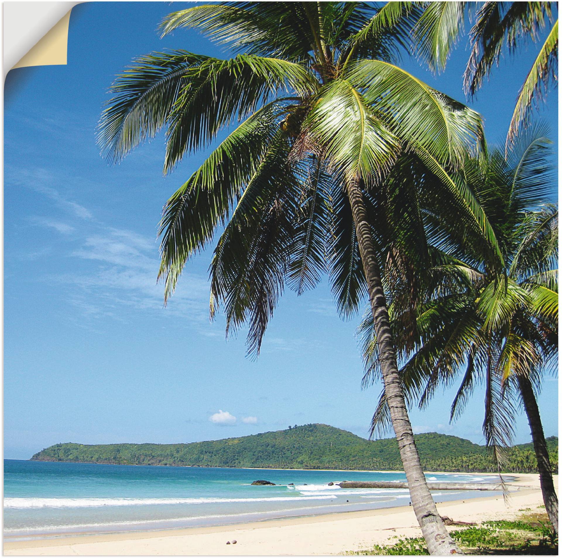 Artland Wandbild »Strand mit Palmen«, Strandbilder, (1 St.), als Alubild, Outdoorbild, Leinwandbild, Poster, Wandaufkleber von Artland