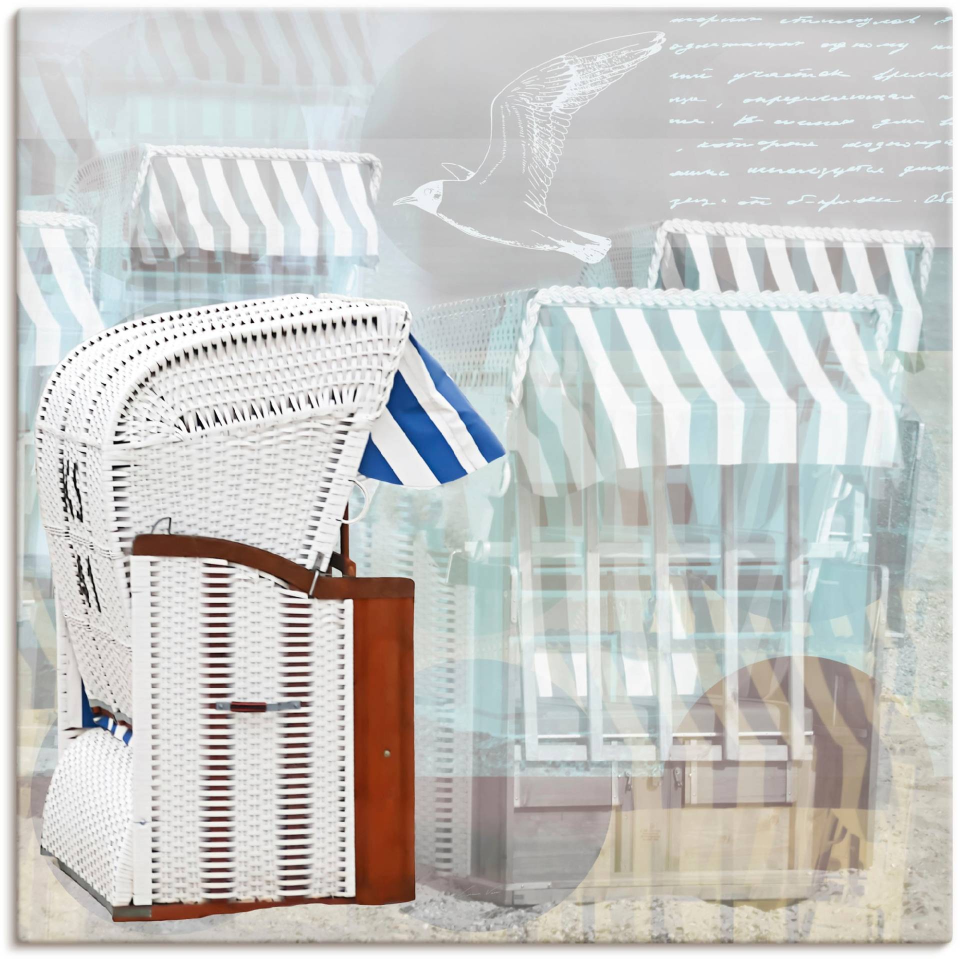 Artland Wandbild »Strandkorb Hintergrund Effekt«, Strandbilder, (1 St.), als Leinwandbild, Wandaufkleber in verschied. Grössen von Artland