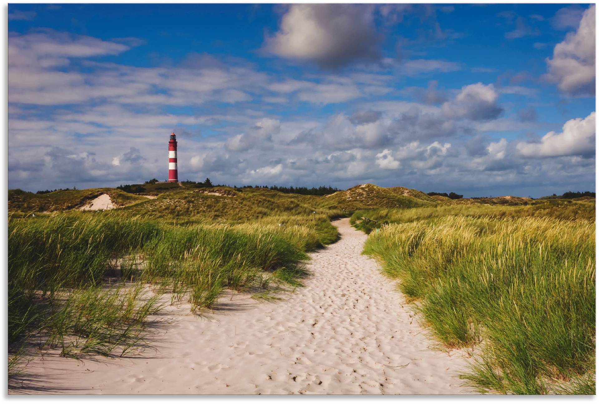 Artland Wandbild »Strandweg zum Leuchtturm - Insel Amrum«, Küste, (1 St.), als Alubild, Outdoorbild, Leinwandbild, Poster in verschied. Grössen von Artland
