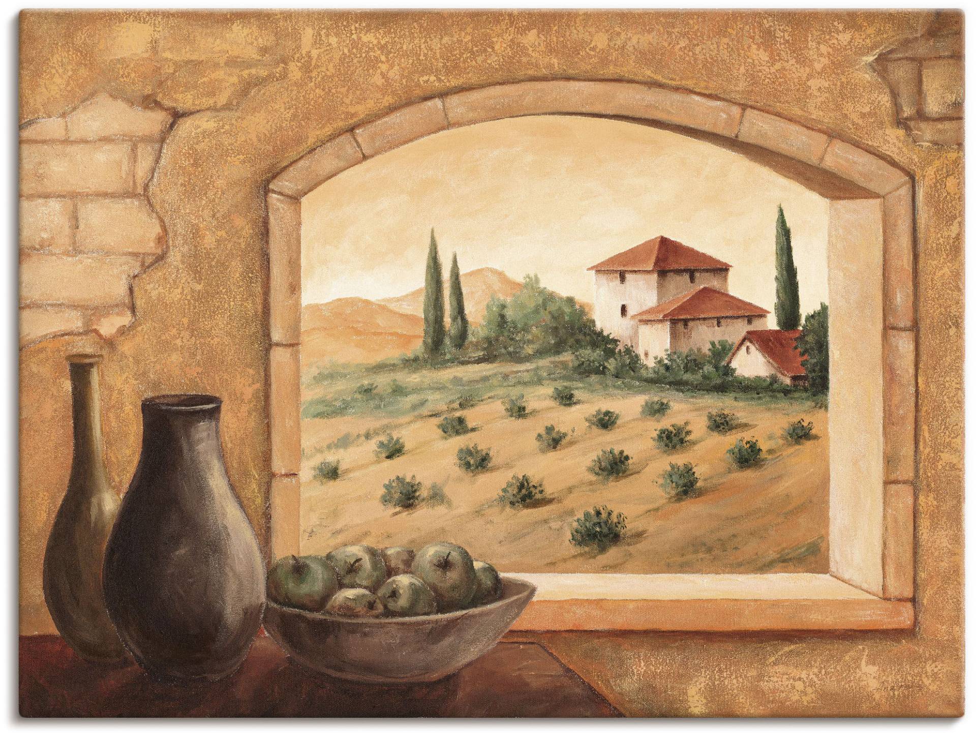 Artland Wandbild »Toskana«, Fensterblick, (1 St.) von Artland