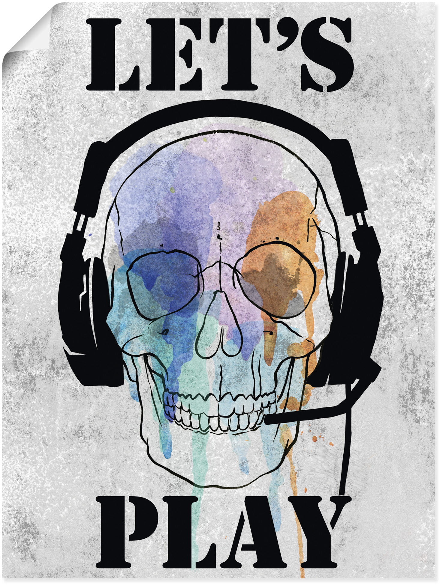 Artland Poster »Totenkopf Spiele I«, Anatomie, (1 St.), als Alubild, Leinwandbild, Wandaufkleber oder Poster in versch. Grössen von Artland