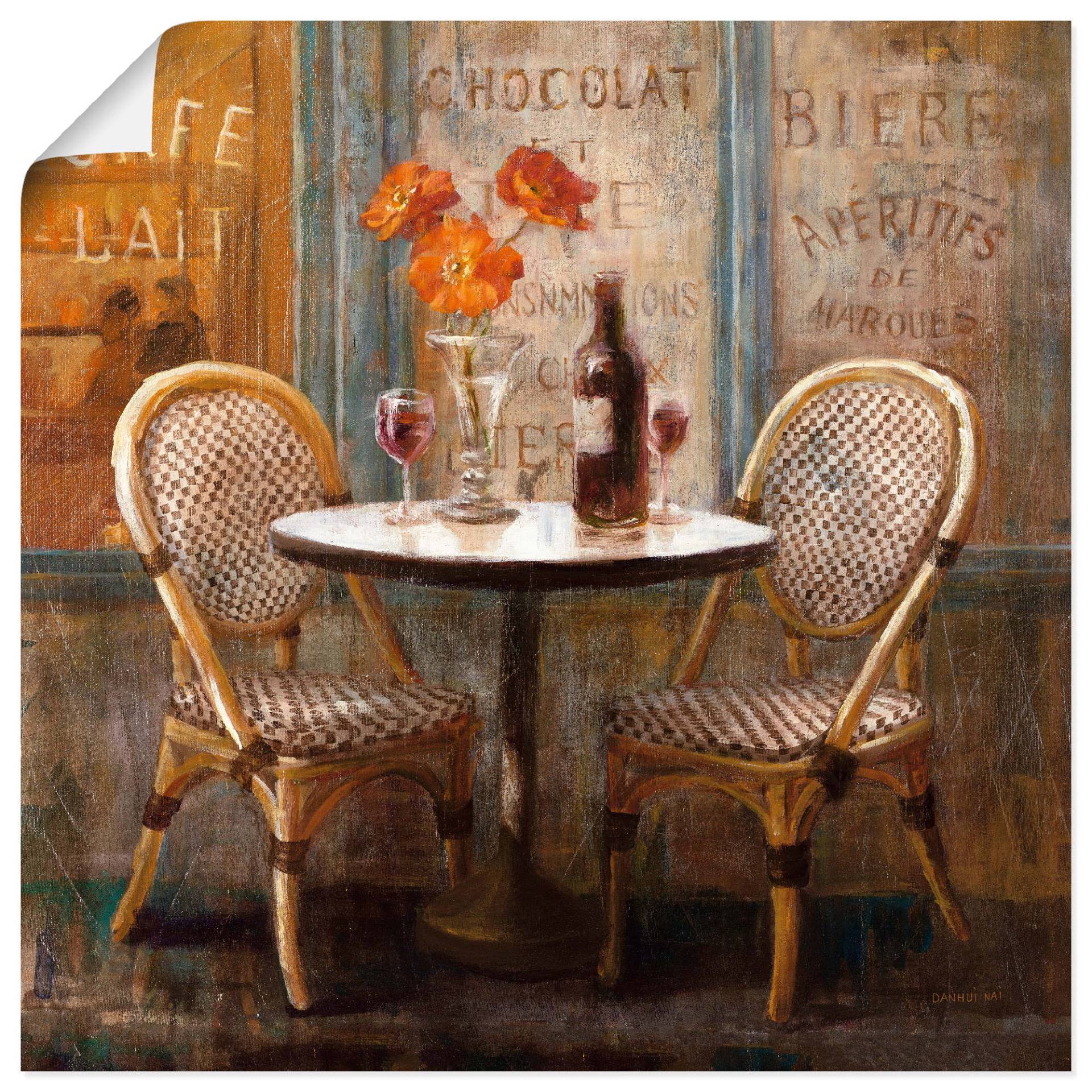 Artland Wandbild »Triff mich im Cafe I«, Restaurant & Cafés, (1 St.), als Leinwandbild, Poster in verschied. Grössen von Artland