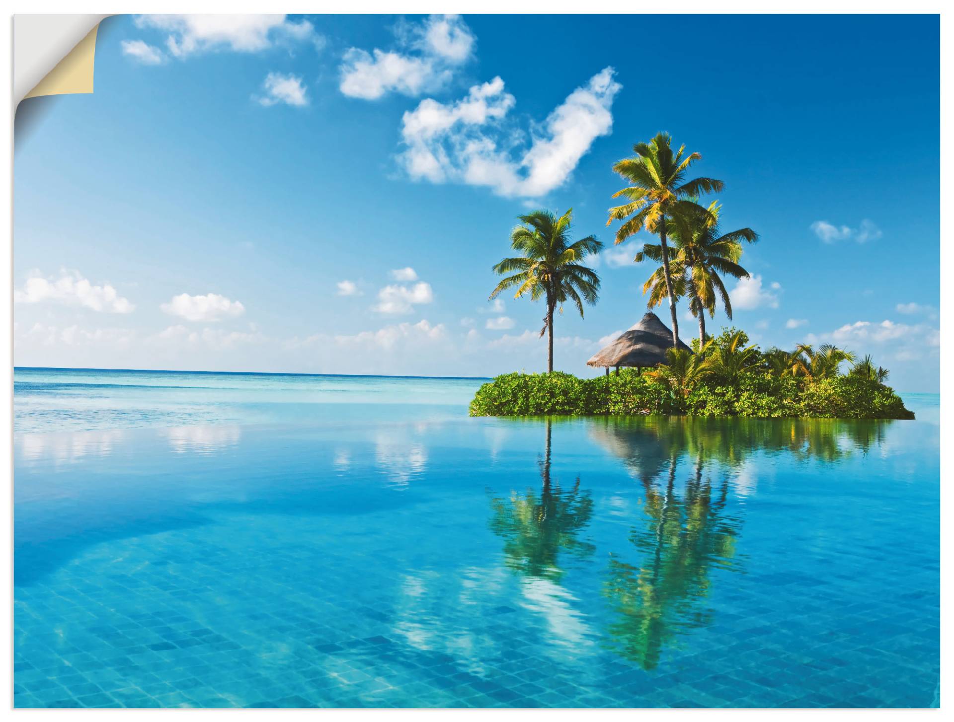 Artland Wandbild »Tropisches Paradies - Insel Palmen Meer«, Amerika, (1 St.) von Artland