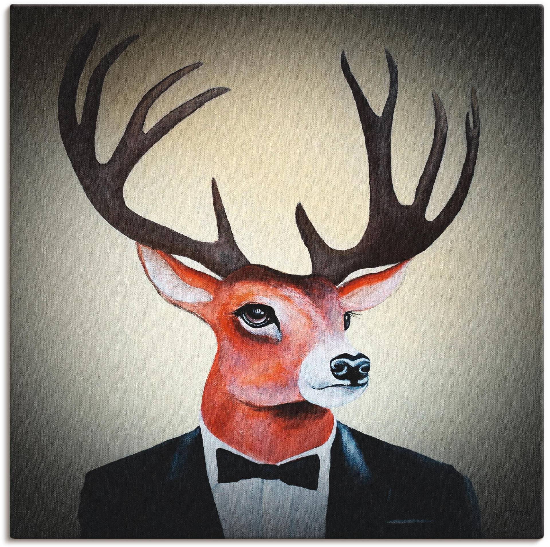 Artland Leinwandbild »Undercover Hirsch«, Humor, (1 St.), auf Keilrahmen gespannt Artland Leinwandbild »Undercover Hirsch«, Humor, (1 St.), auf Keilrahmen gespannt von Artland