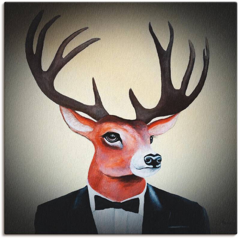 Artland Leinwandbild »Undercover Hirsch«, Humor, (1 St.), auf Keilrahmen gespannt von Artland