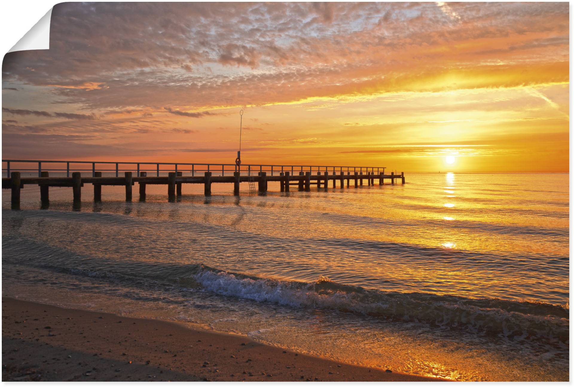 Artland Wandbild »Urlaubsfeeling am Ostseestrand«, Bilder vom Sonnenuntergang & -aufgang (1 Stück), in vielen Grössen & Produktarten - Alubild/Outdoorbild, Leinwandbild, Poster, Wandaufkleber/Wandtattoo auch für Badezimmer geeignet von Artland