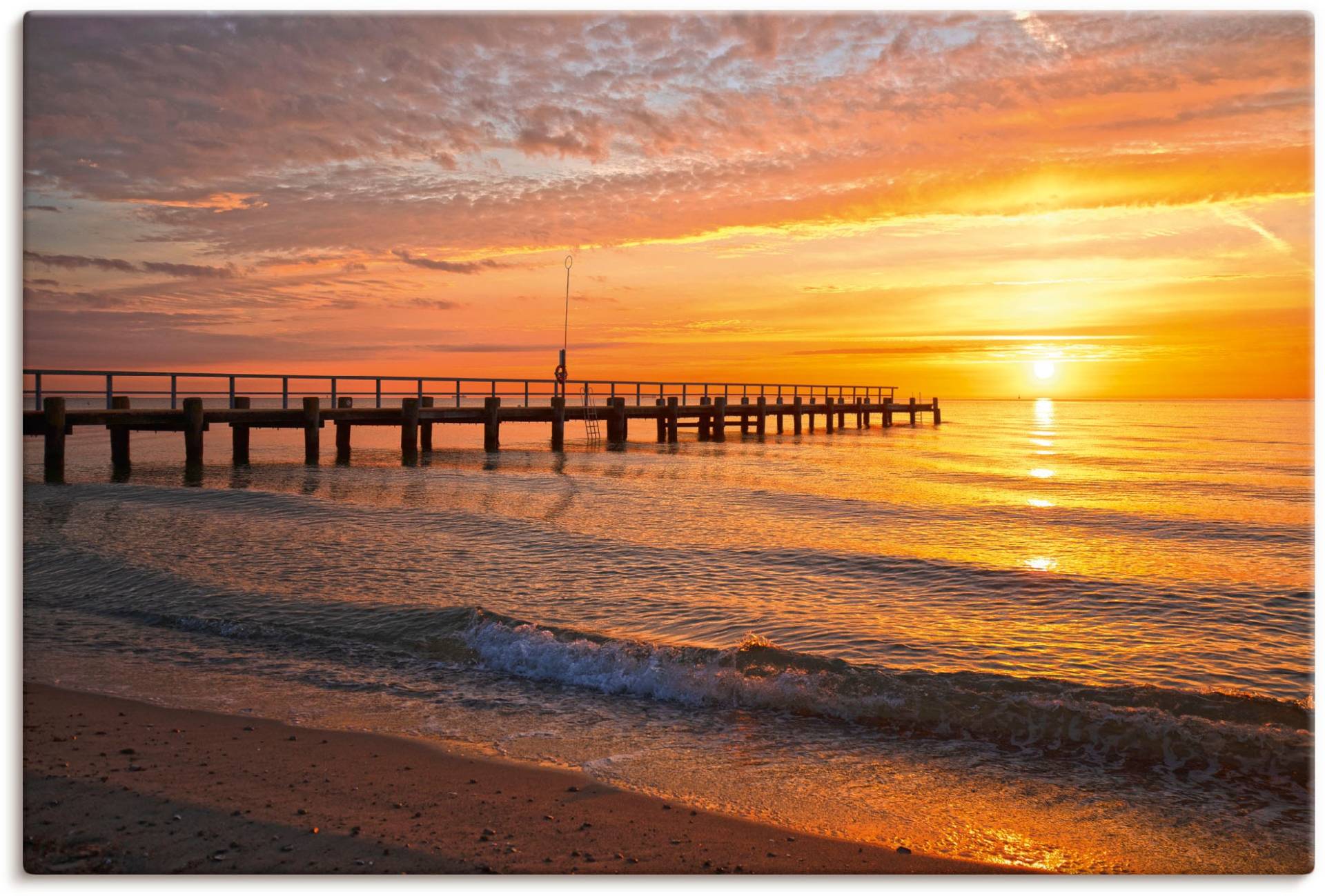 Artland Wandbild »Urlaubsfeeling am Ostseestrand«, Bilder vom Sonnenuntergang & -aufgang (1 Stück), in vielen Grössen & Produktarten - Alubild/Outdoorbild, Leinwandbild, Poster, Wandaufkleber/Wandtattoo auch für Badezimmer geeignet von Artland