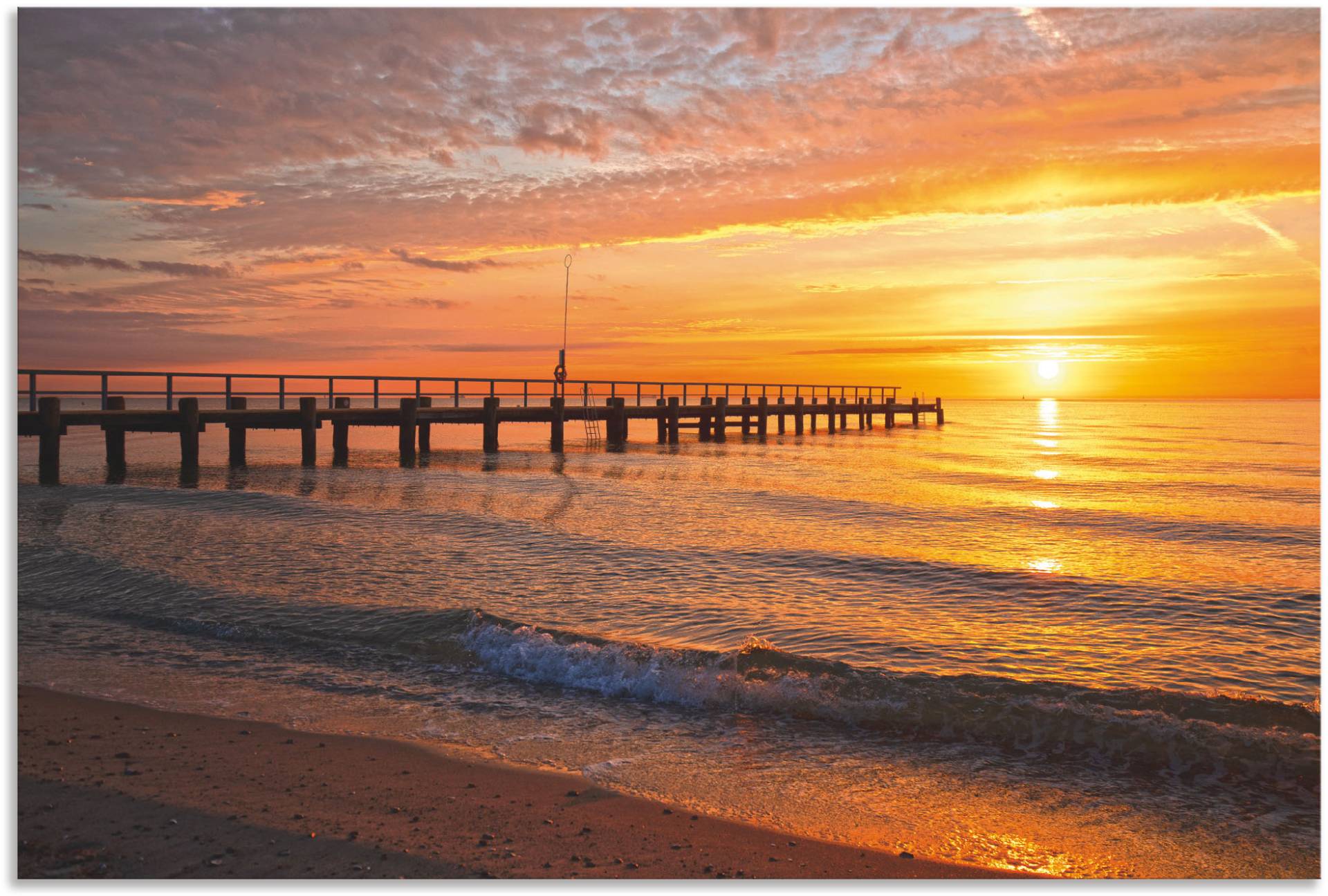 Artland Wandbild »Urlaubsfeeling am Ostseestrand«, Bilder vom Sonnenuntergang & -aufgang (1 Stück), in vielen Grössen & Produktarten - Alubild/Outdoorbild, Leinwandbild, Poster, Wandaufkleber/Wandtattoo auch für Badezimmer geeignet von Artland