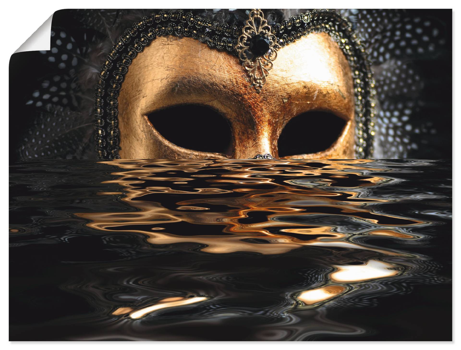 Artland Wandbild »Venezianische Maske mit Blattgold«, Karneval, (1 St.) von Artland