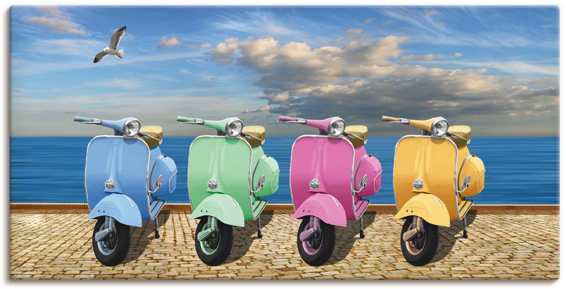 Artland Wandbild »Vespa-Roller in bunten Farben«, Motorräder & Roller, (1 St.) von Artland