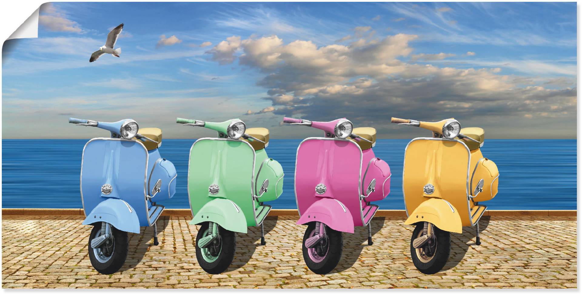 Artland Wandbild »Vespa-Roller in bunten Farben«, Motorräder & Roller, (1 St.) von Artland