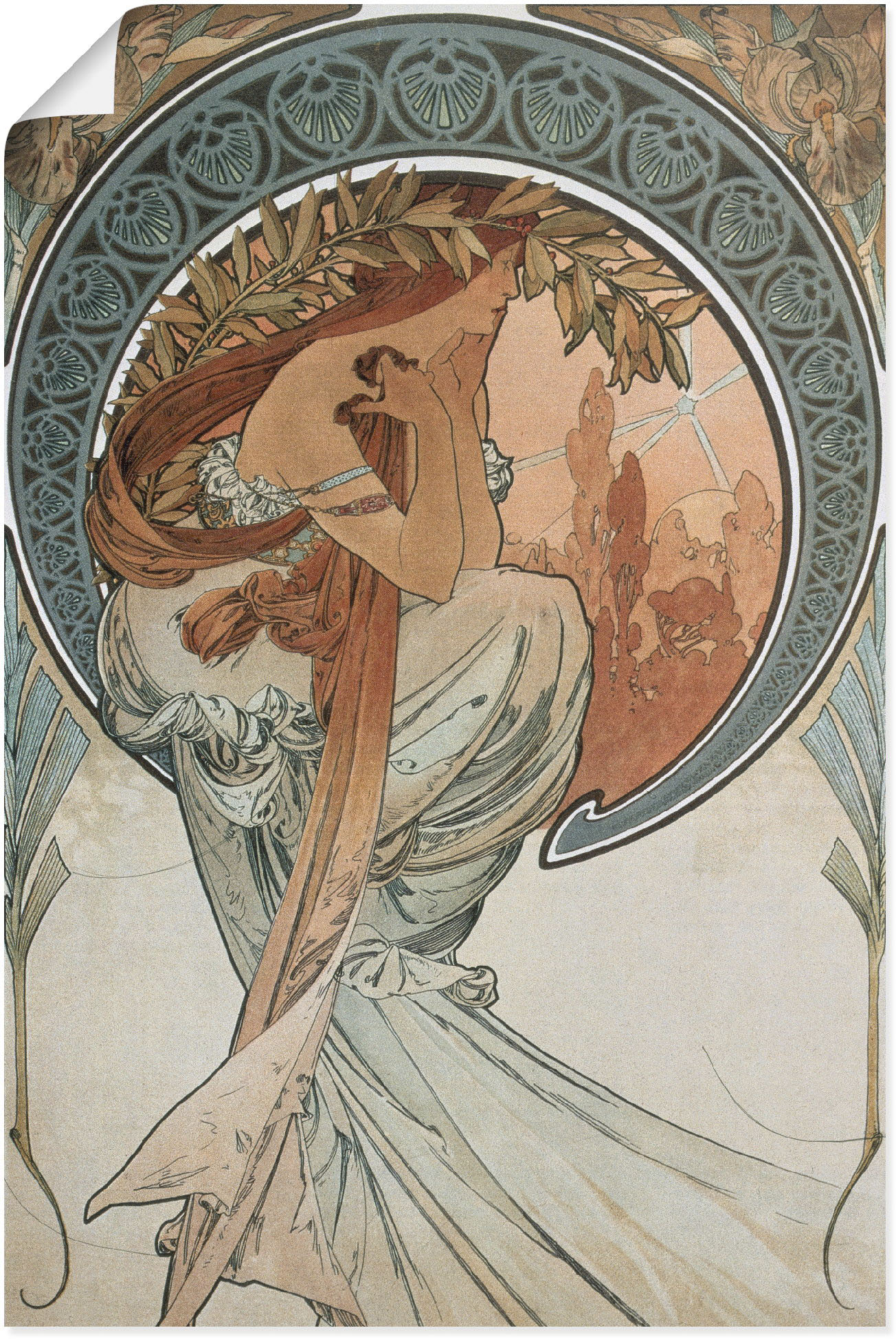 Artland Kunstdruck »Vier Künste: Die Poesie. 1898«, Frau, (1 St.) von Artland