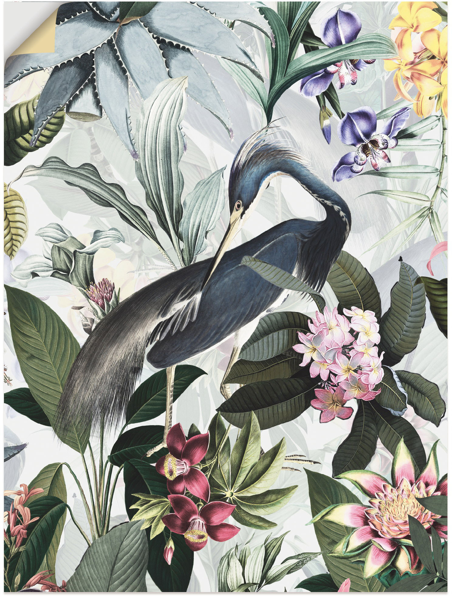 Artland Wandbild »Vintage Kranich«, Vogelbilder, (1 St.), als Alubild, Outdoorbild, Leinwandbild, Poster in verschied. Grössen von Artland