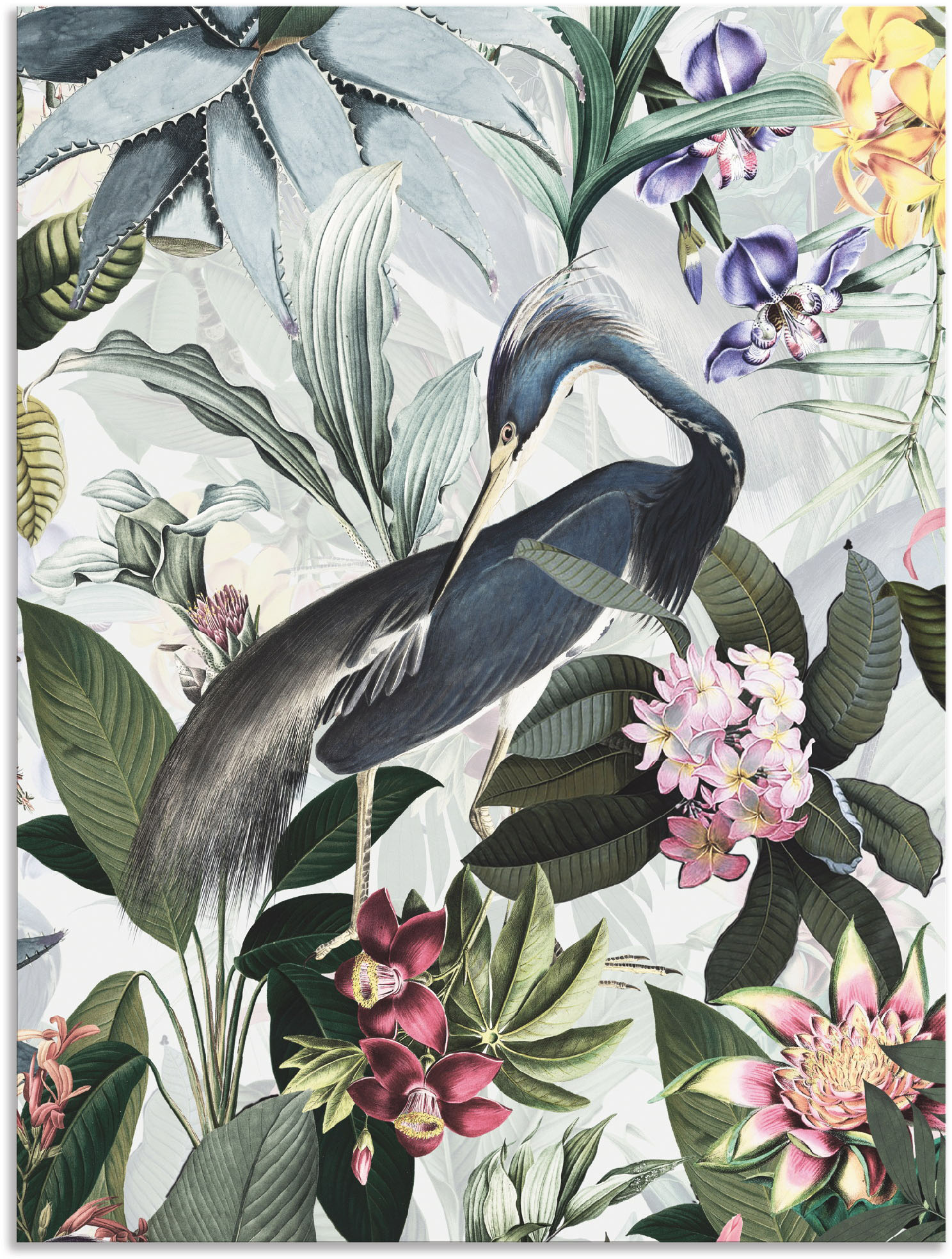 Artland Wandbild »Vintage Kranich«, Vogelbilder, (1 St.), als Alubild, Outdoorbild, Leinwandbild, Poster in verschied. Grössen von Artland