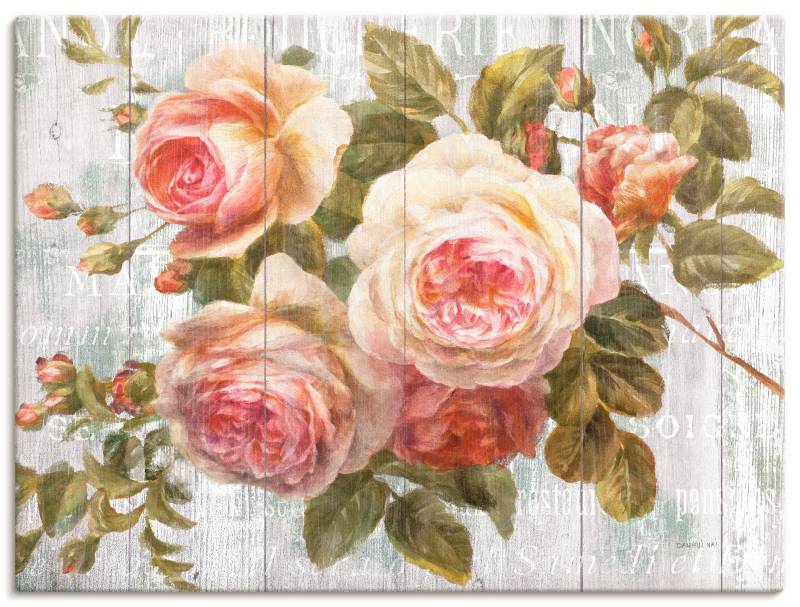 Artland Wandbild »Vintage Rosen auf Holz«, Blumen, (1 St.) von Artland