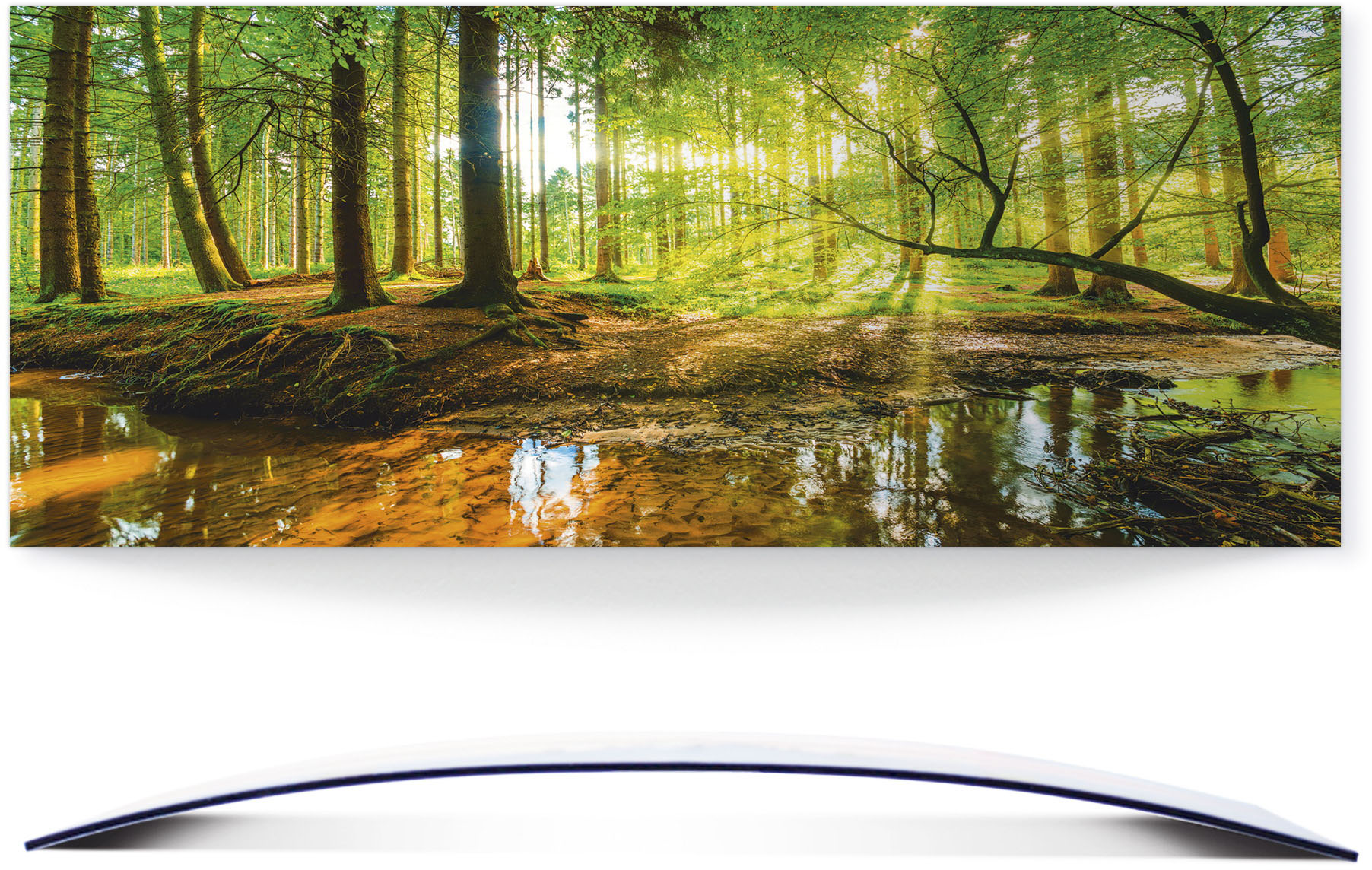 Artland Wandbild »Wald mit Bach«, Wald, (1 St.), 3D Optik gebogen von Artland