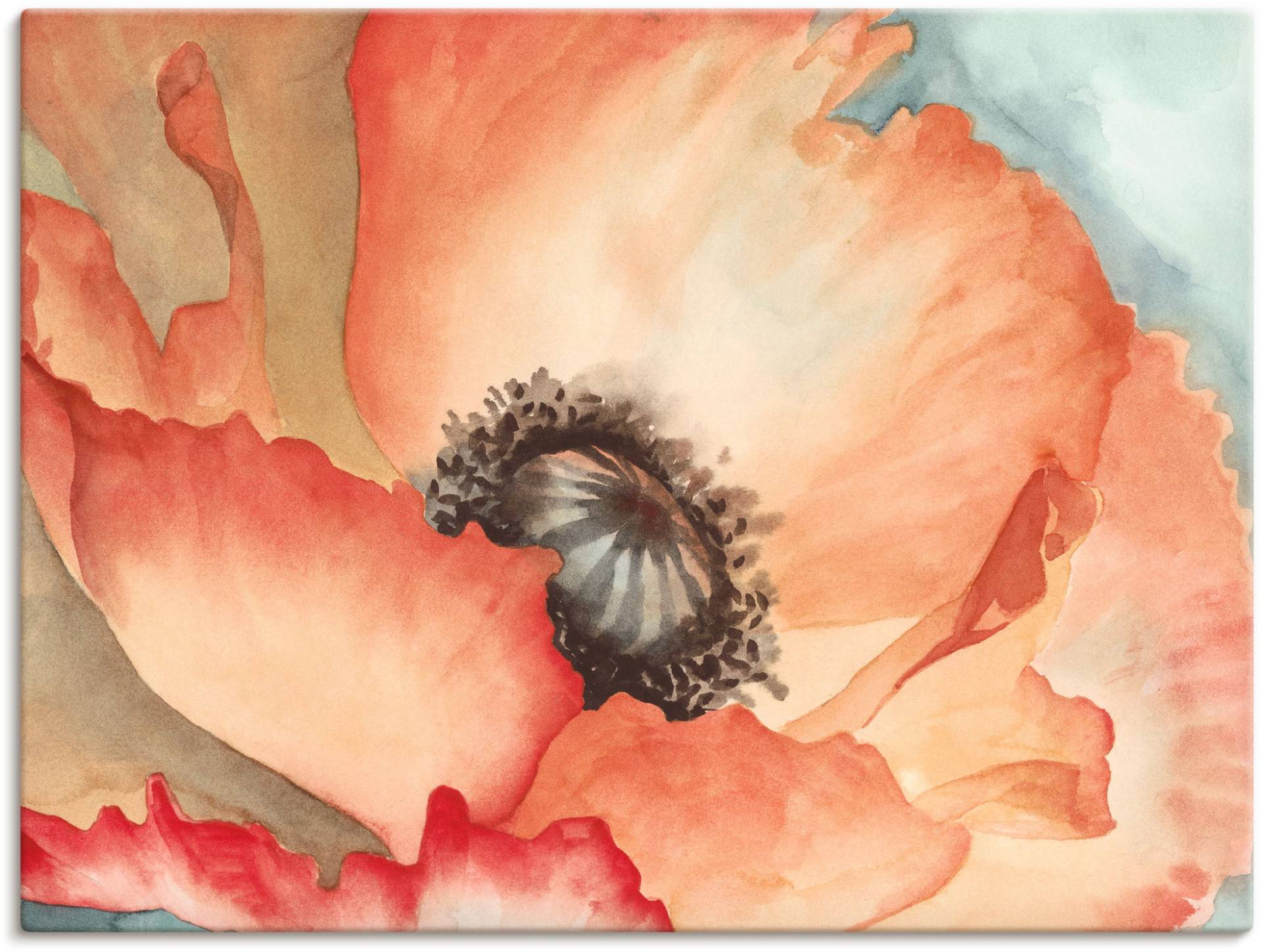 Artland Wandbild »Wasserfarben Mohn II«, Blumen, (1 St.) von Artland