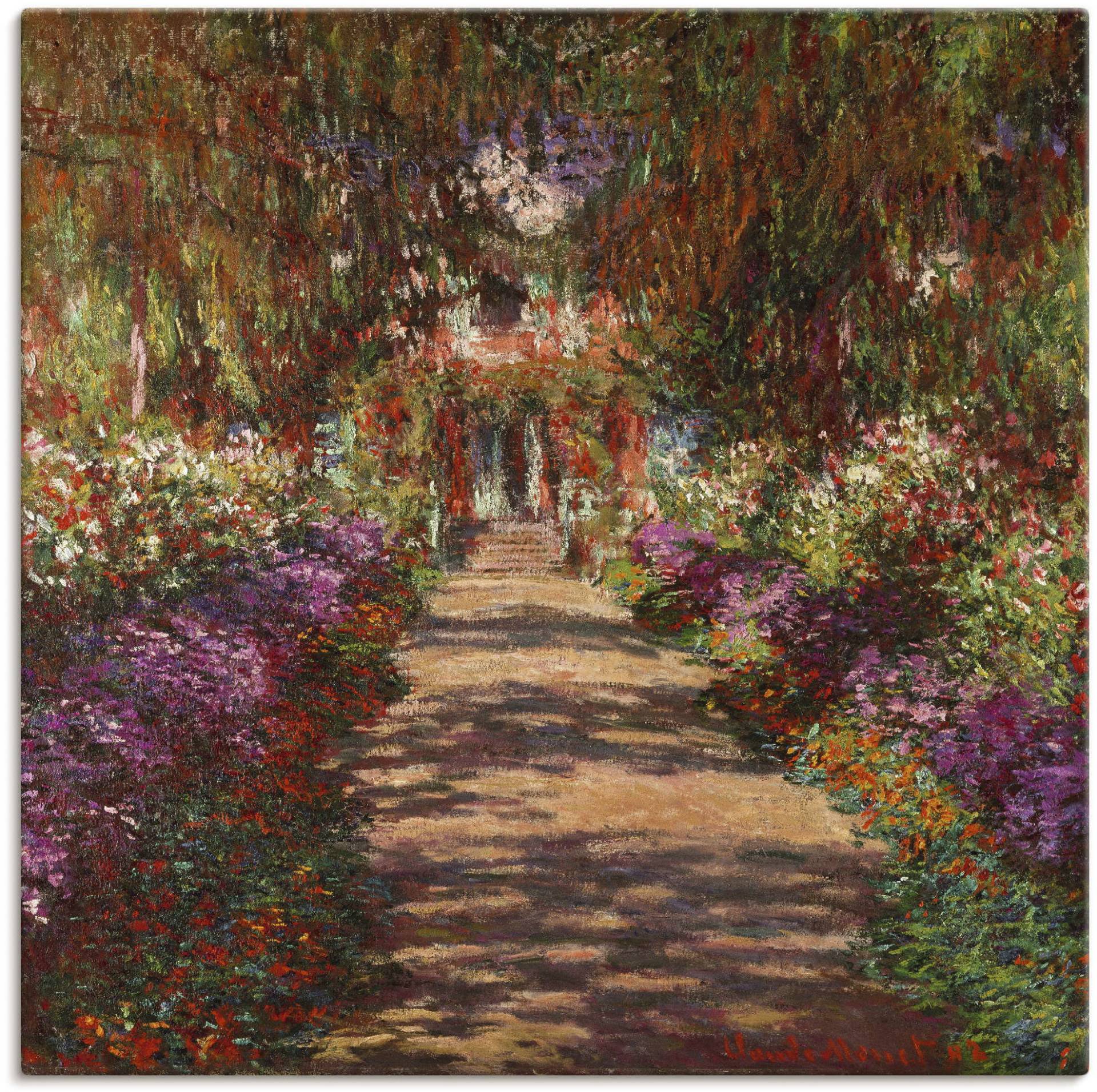 Artland Wandbild »Weg in Monets Garten in Giverny. 1902«, Garten, (1 St.), als Alubild, Outdoorbild, Leinwandbild, Poster, Wandaufkleber von Artland