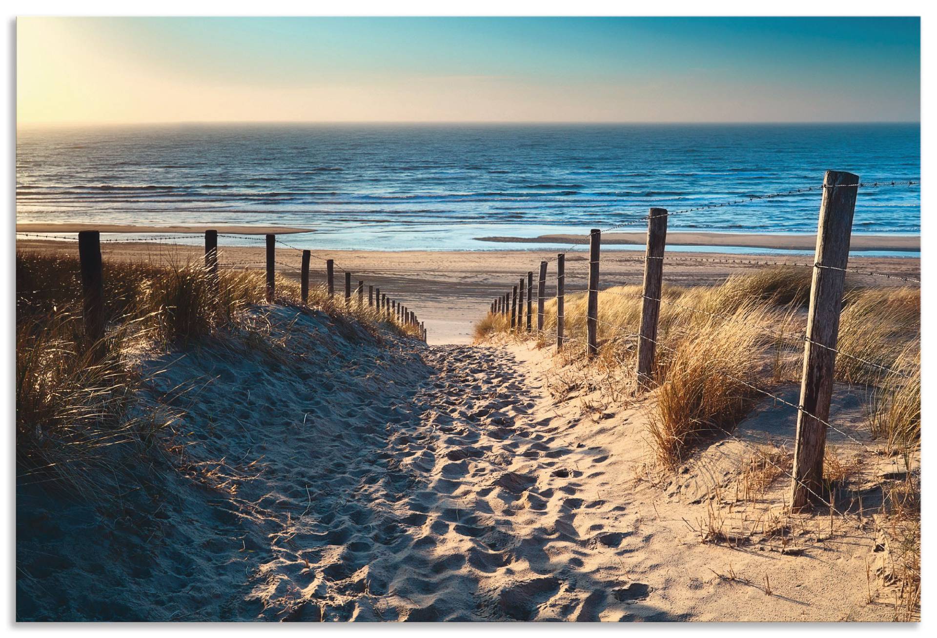 Artland Wandbild »Weg zum Nordseestrand Sonnenuntergang«, Strand, (1 St.), als Alubild, Outdoorbild, Leinwandbild, Poster, Wandaufkleber Artland Wandbild »Weg zum Nordseestrand Sonnenuntergang«, Strand, (1 St.), als Alubild, Outdoorbild, Leinwandbild, Poster, Wandaufkleber von Artland