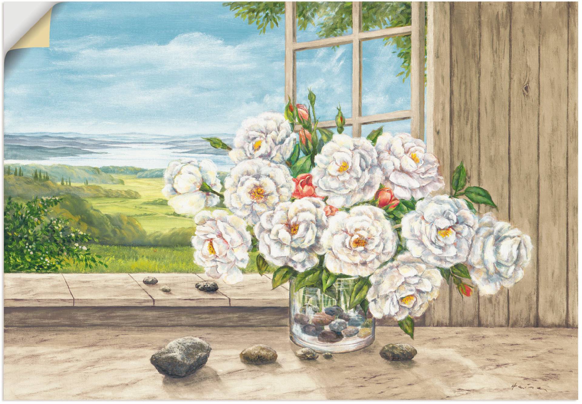 Artland Wandbild »Weisse Rosen am Fenster«, Blumen, (1 St.) von Artland