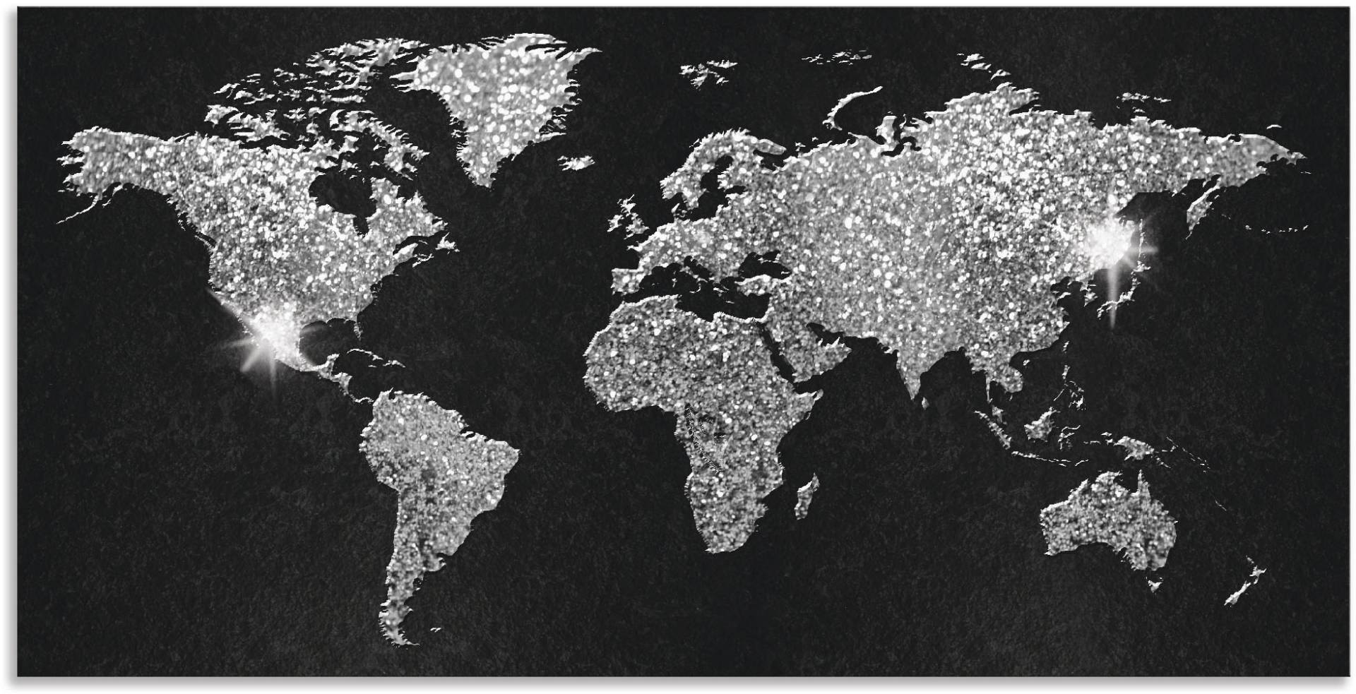 Artland Wandbild »Weltkarte Glitzer«, Land- & Weltkarten, (1 St.) von Artland