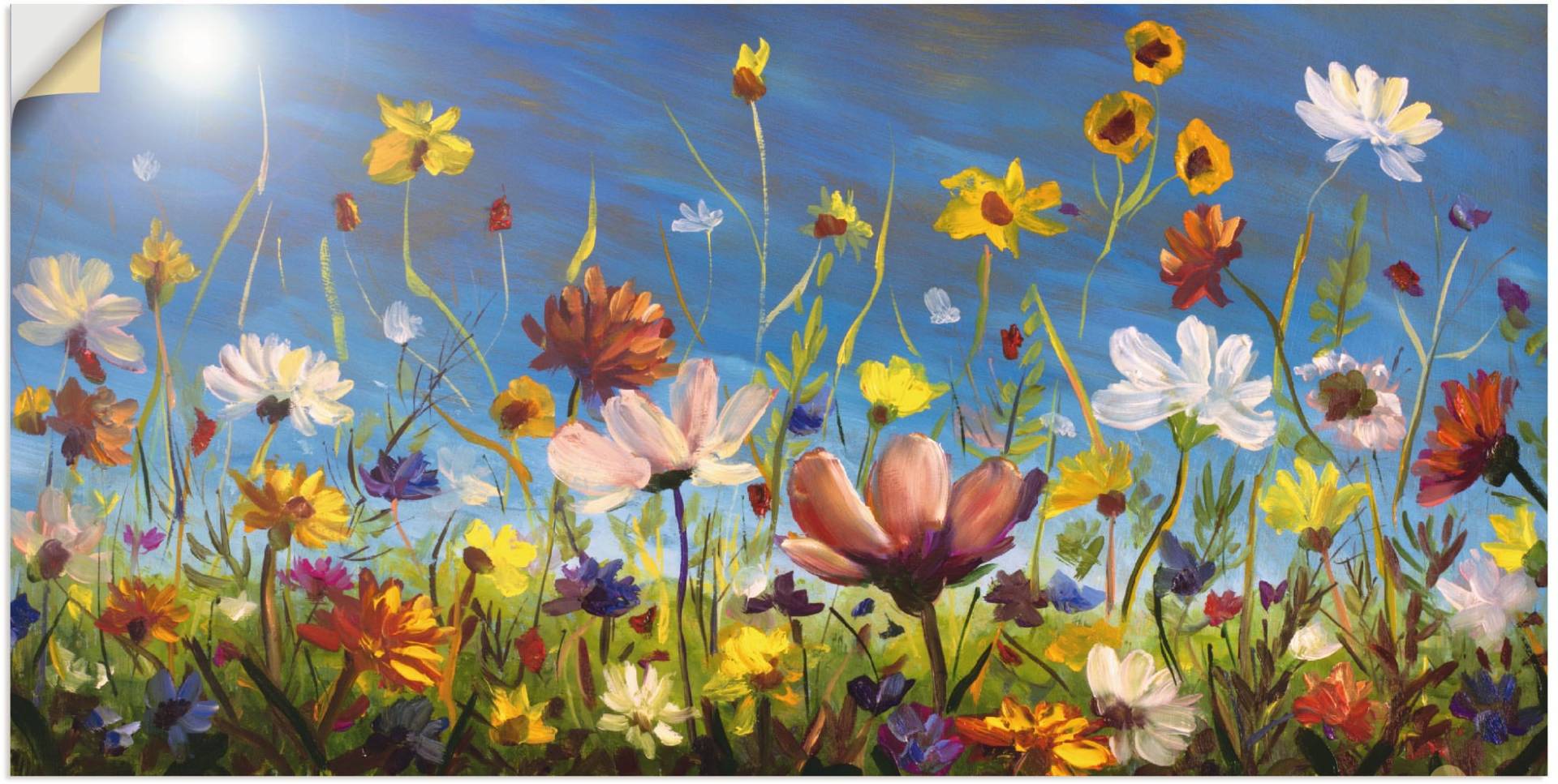 Artland Wandbild »Wildblumenwiese blauer Himmel«, Blumenwiese, (1 St.) von Artland