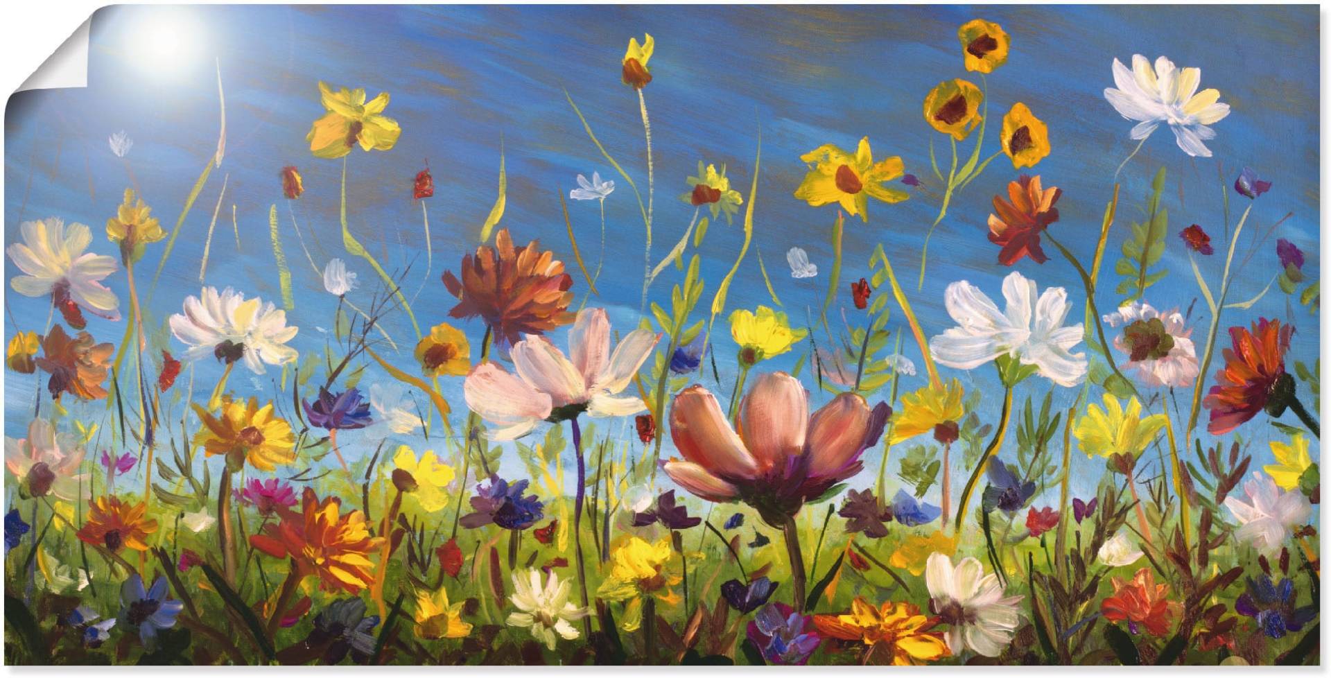 Artland Wandbild »Wildblumenwiese blauer Himmel«, Blumenwiese, (1 St.), als Alubild, Outdoorbild, Leinwandbild, Poster, Wandaufkleber von Artland