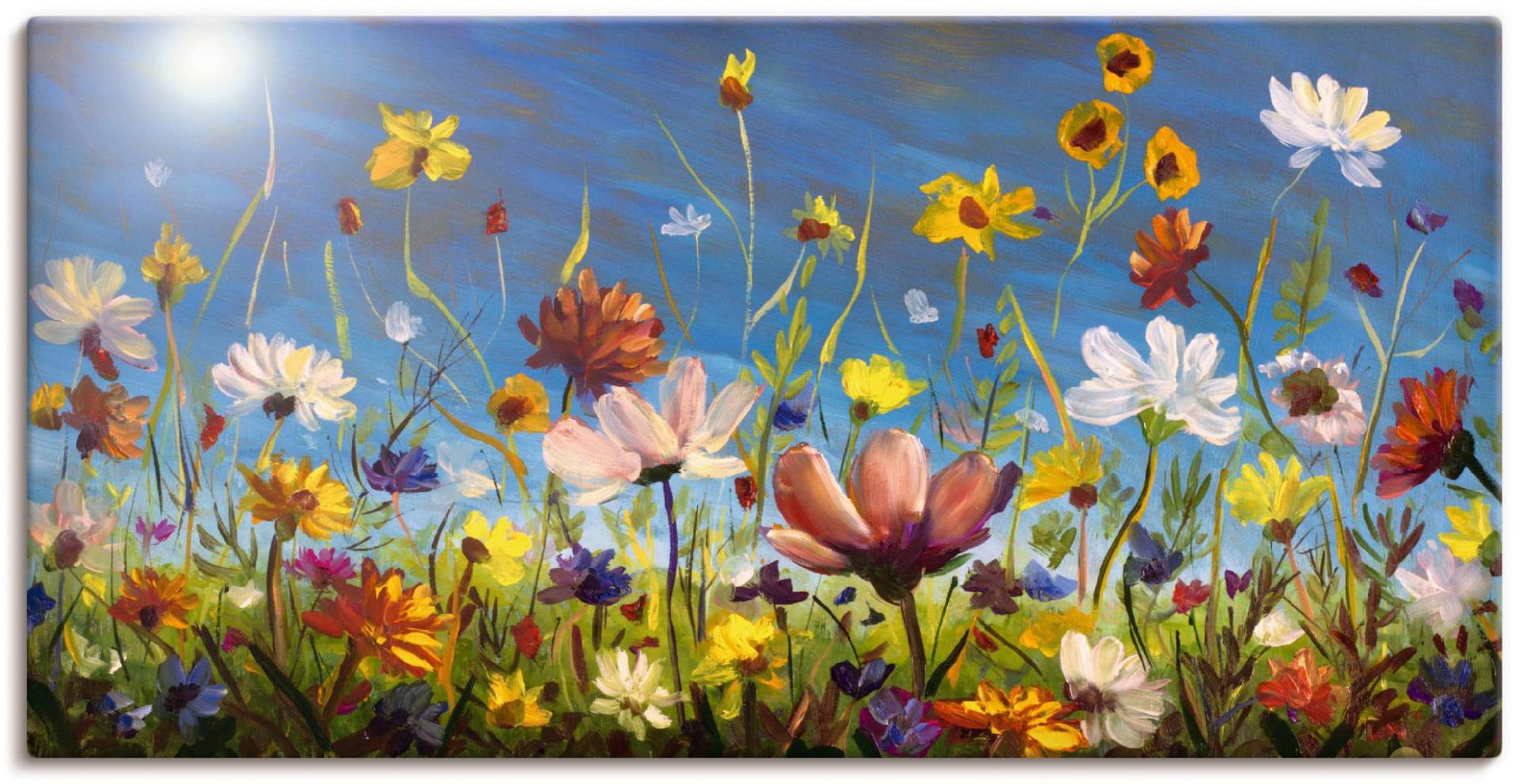 Artland Wandbild »Wildblumenwiese blauer Himmel«, Blumenwiese, (1 St.) von Artland