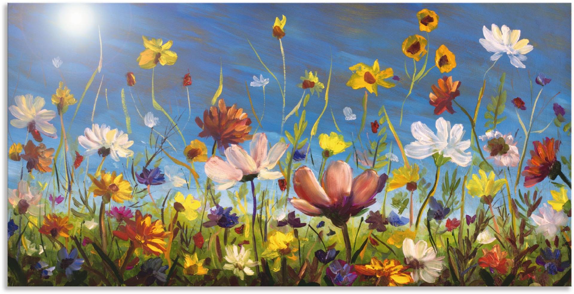 Artland Wandbild »Wildblumenwiese blauer Himmel«, Blumenwiese, (1 St.) von Artland