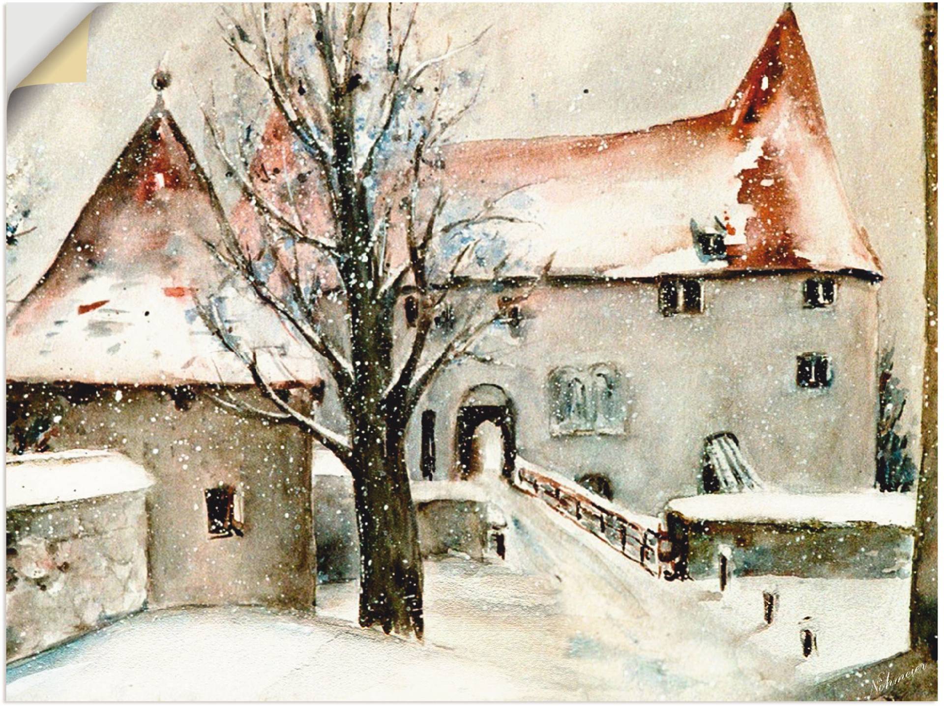 Artland Wandbild »Winter auf der Burg«, Gebäude, (1 St.) von Artland