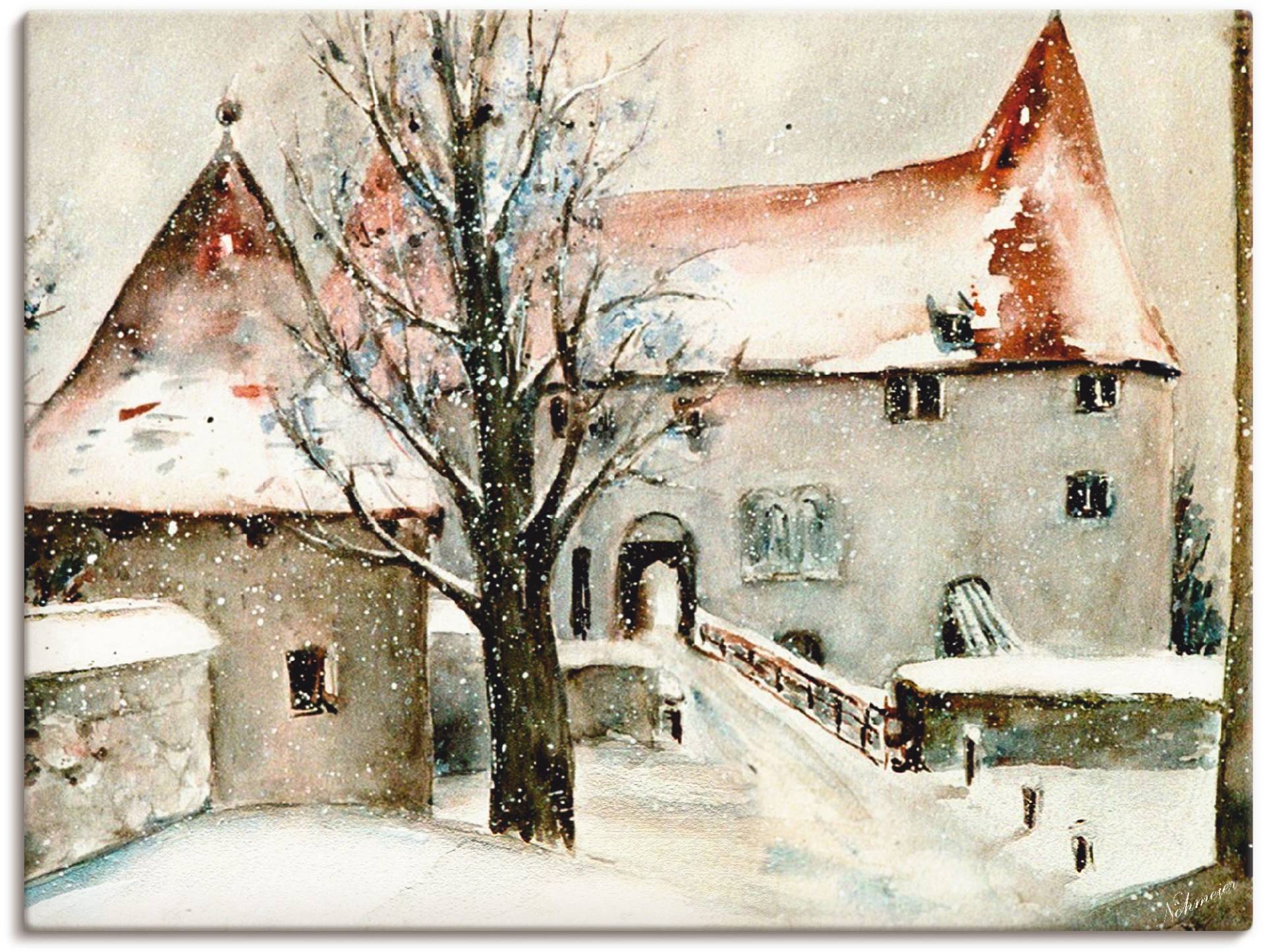 Artland Wandbild »Winter auf der Burg«, Gebäude, (1 St.) von Artland