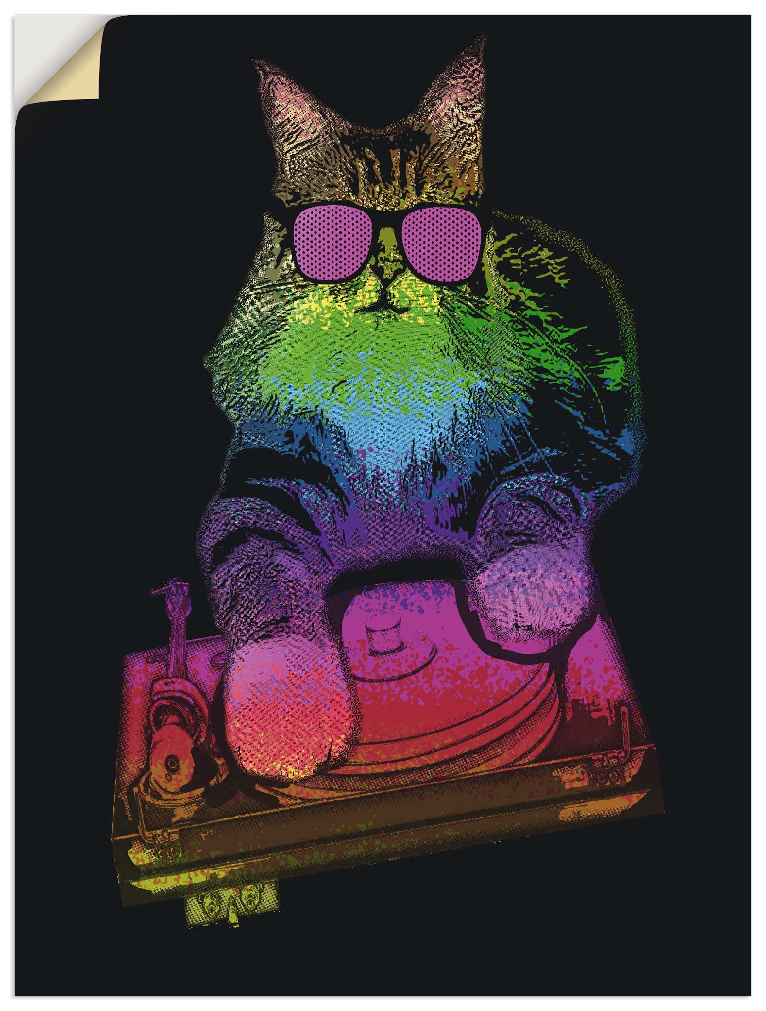 Artland Wandbild »Witzige DJ Katze Party Musik«, Humor, (1 St.) von Artland