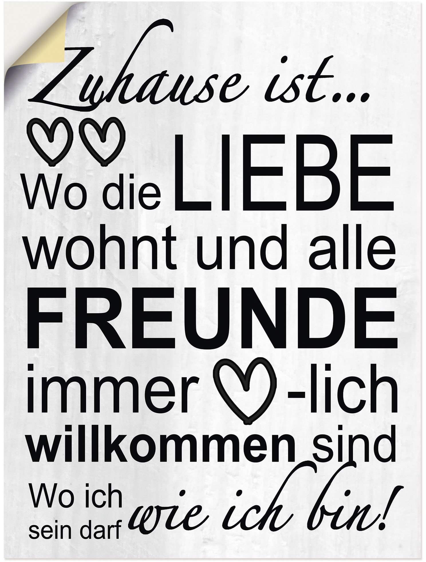 Artland Wandbild »Wo die Liebe wohnt«, Sprüche & Texte, (1 St.) von Artland