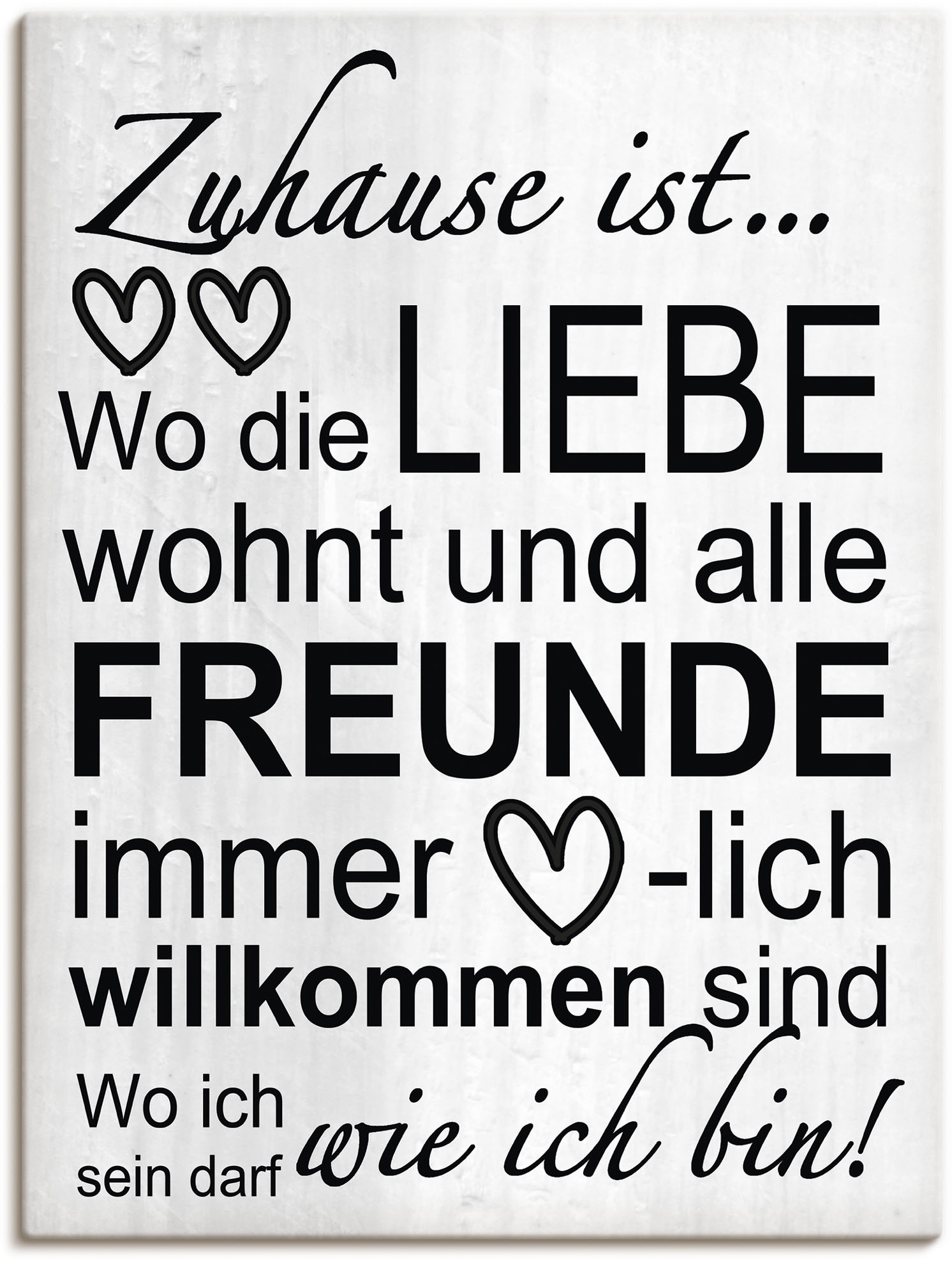 Artland Wandbild »Wo die Liebe wohnt«, Sprüche & Texte, (1 St.) von Artland