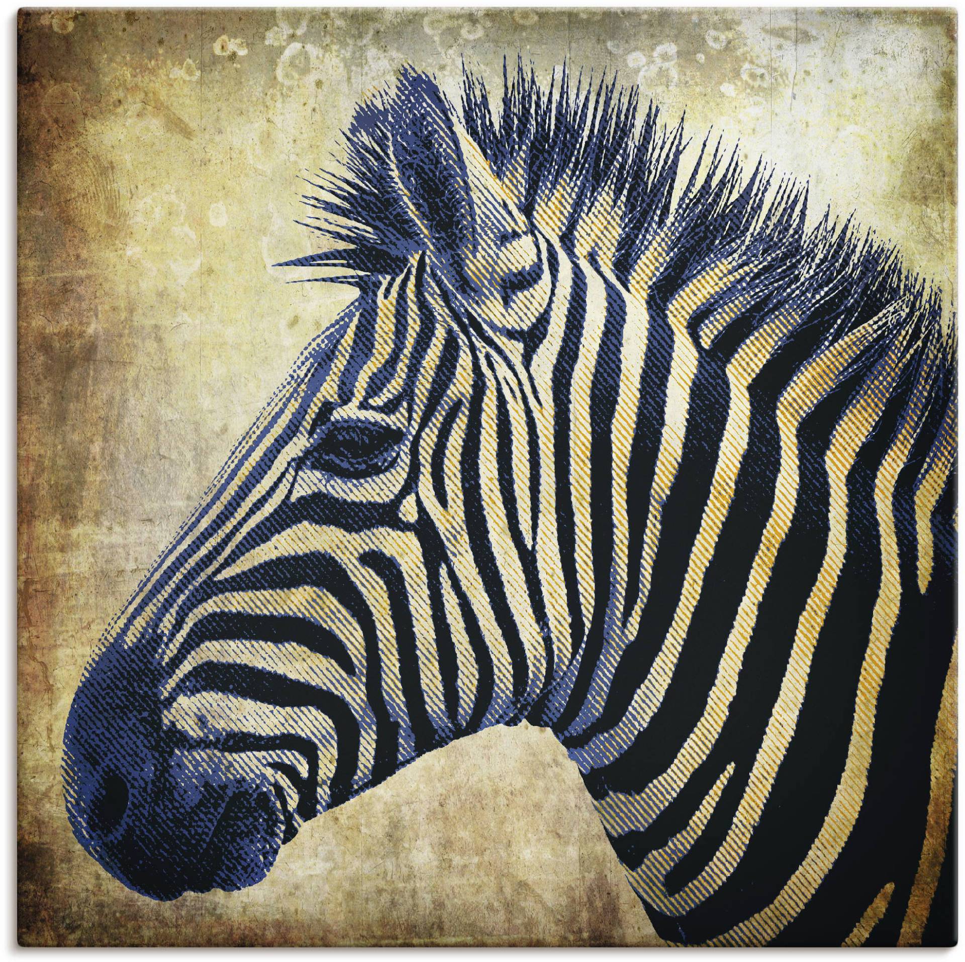 Artland Wandbild »Zebra Porträt PopArt«, Wildtiere, (1 St.) von Artland