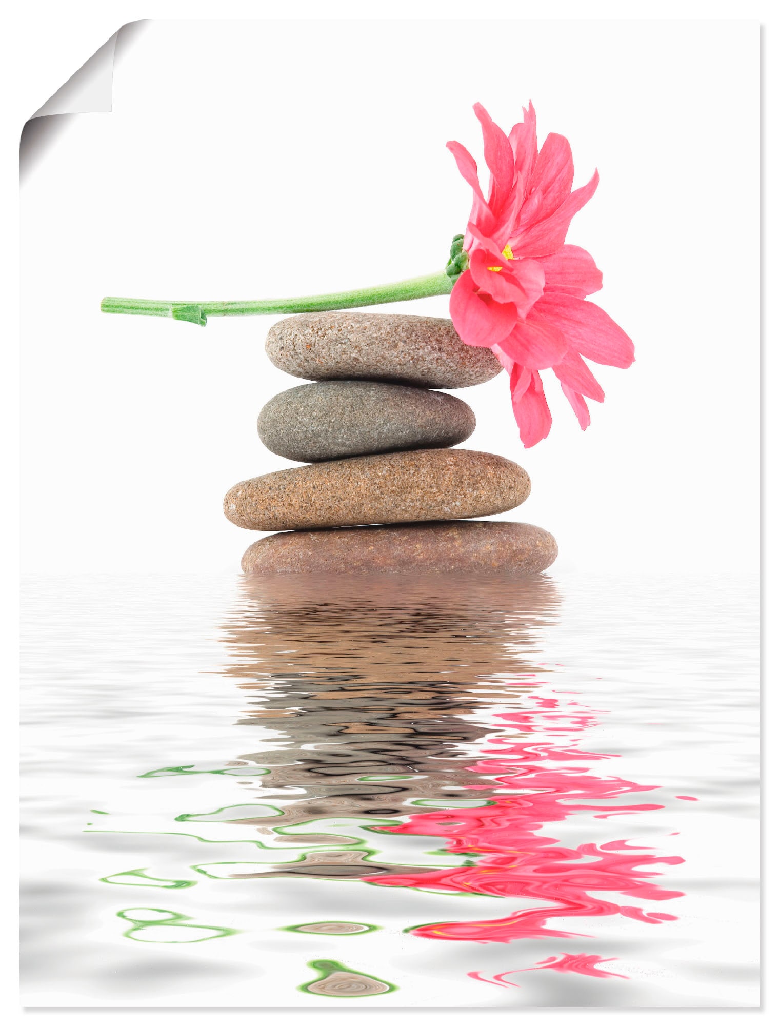 Artland Wandbild »Zen Spa Steine mit Blumen I«, Zen, (1 St.) von Artland