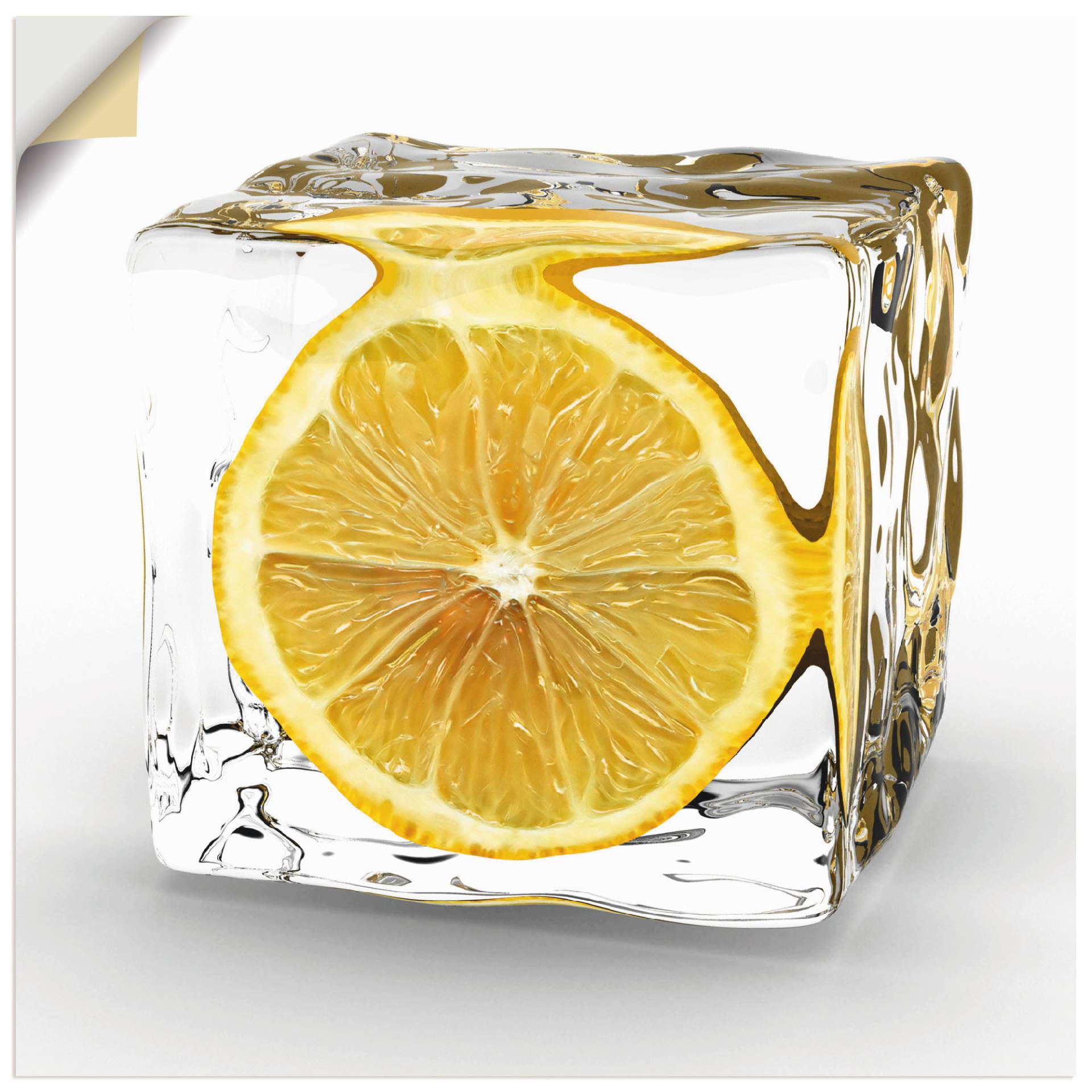 Artland Wandbild »Zitrone im Eiswürfel«, Lebensmittel, (1 St.) von Artland