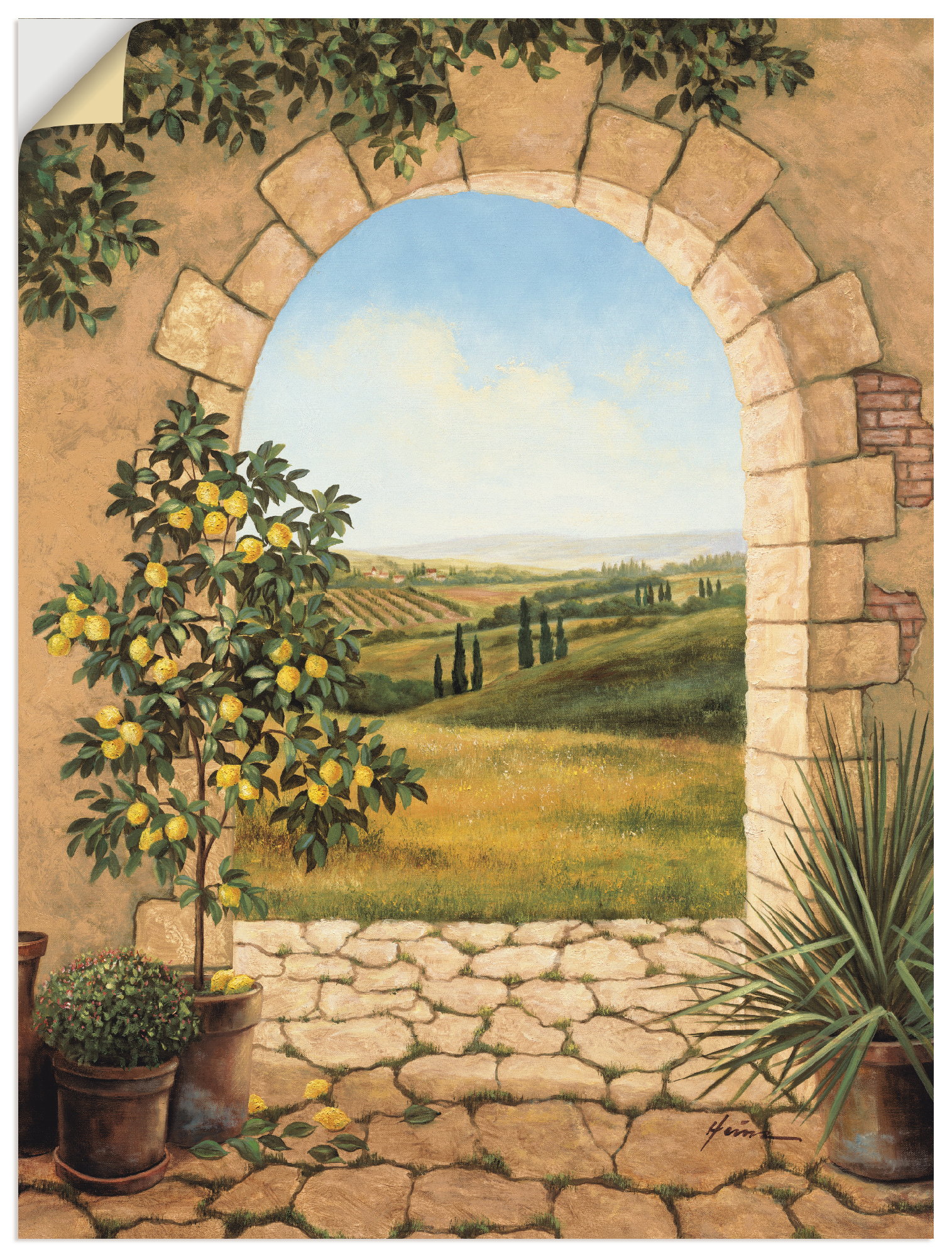 Artland Wandbild »Zitronenbaum vorm Torbogen«, Fensterblick, (1 St.), als Alubild, Outdoorbild, Leinwandbild, Poster, Wandaufkleber Artland Wandbild »Zitronenbaum vorm Torbogen«, Fensterblick, (1 St.), als Alubild, Outdoorbild, Leinwandbild, Poster, Wandaufkleber von Artland