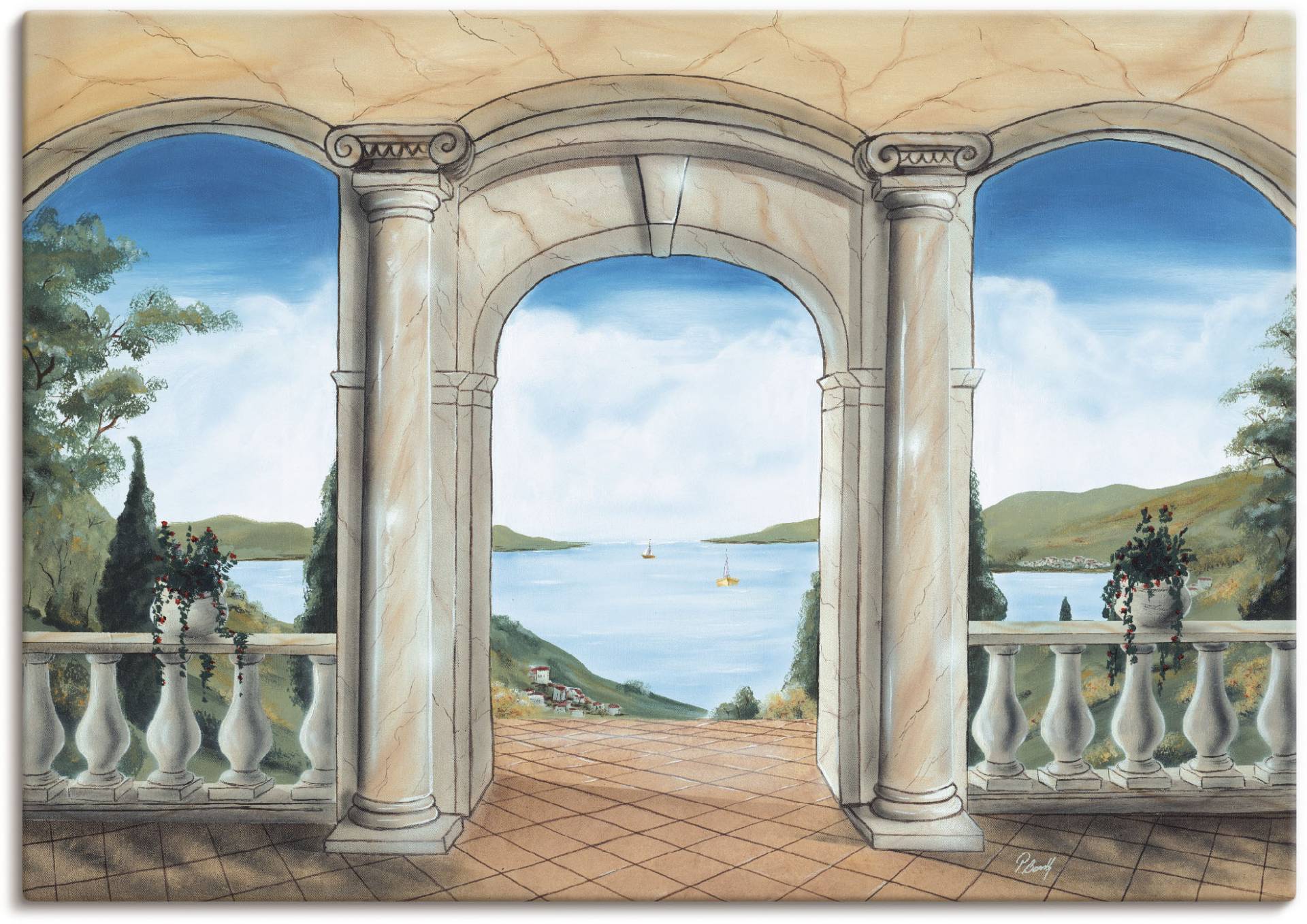 Artland Wandbild »griechische Terrasse«, Europa, (1 St.), als Leinwandbild, Poster in verschied. Grössen Artland Wandbild »griechische Terrasse«, Europa, (1 St.), als Leinwandbild, Poster in verschied. Grössen von Artland